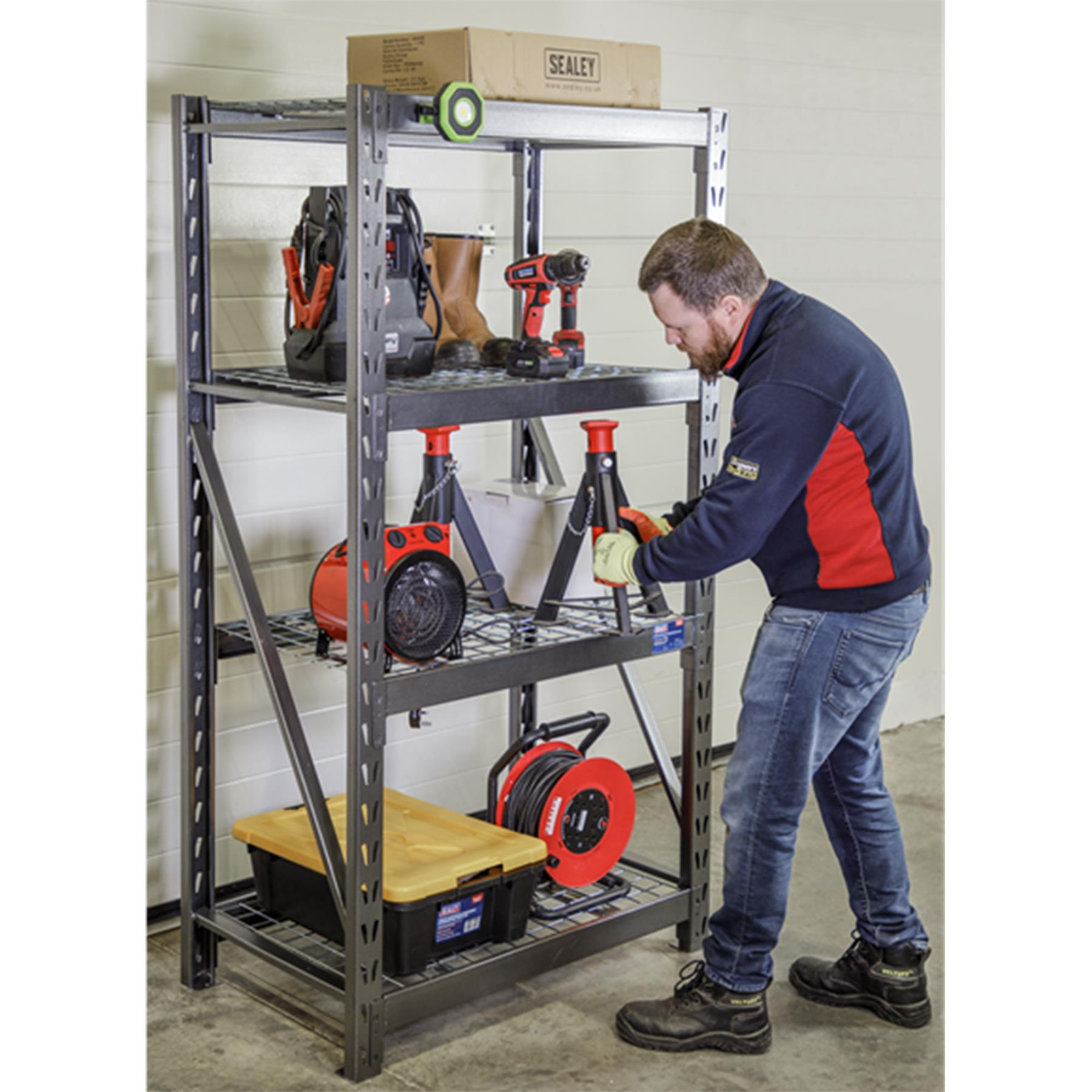 Sealey HD Racking Unit with 4 Mesh Shelves 640kg Cap/Level