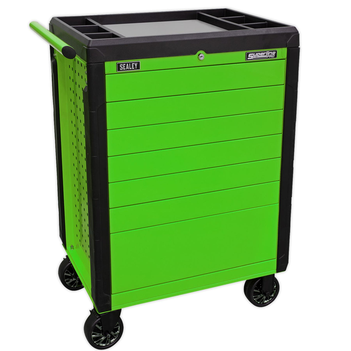 Sealey Rollcab 7 Drawer Push-To-Open Hi-Vis Green APPD7G