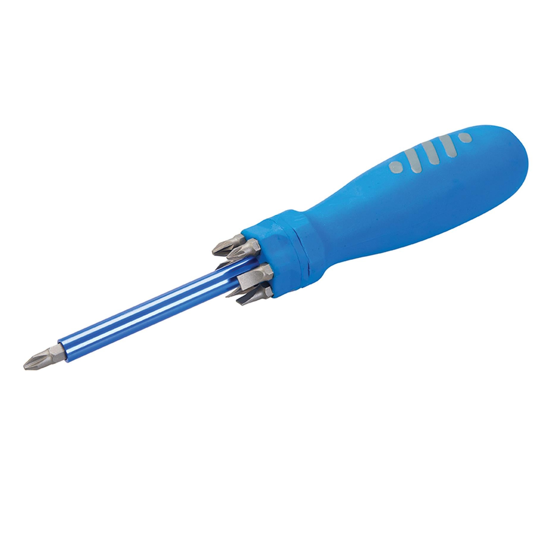 Multi-Bit Screwdriver With Telescopic Pick-Up Magnet 7 Driver Bits Non-Slip