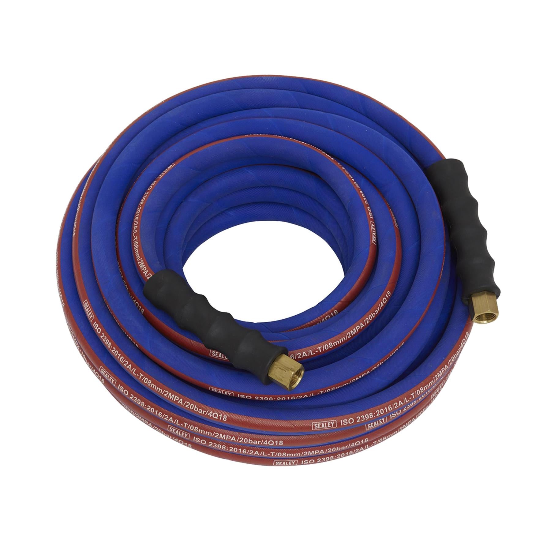 Sealey Extra Heavy Duty Rubber Air Compressor Hose 15m x Ø8mm with 1/4"BSP