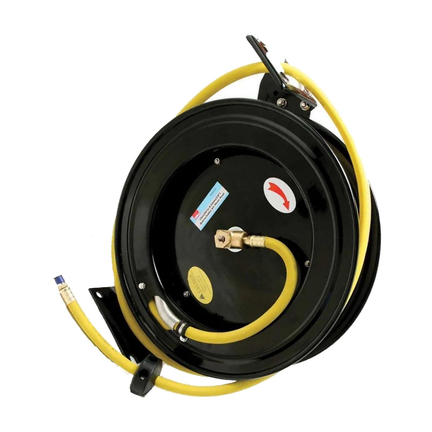 Heavy Duty 15m Air Hose Reel 15m x 9.5mm Wall Ceiling Floor Mounted Bracket Rectractable Hose