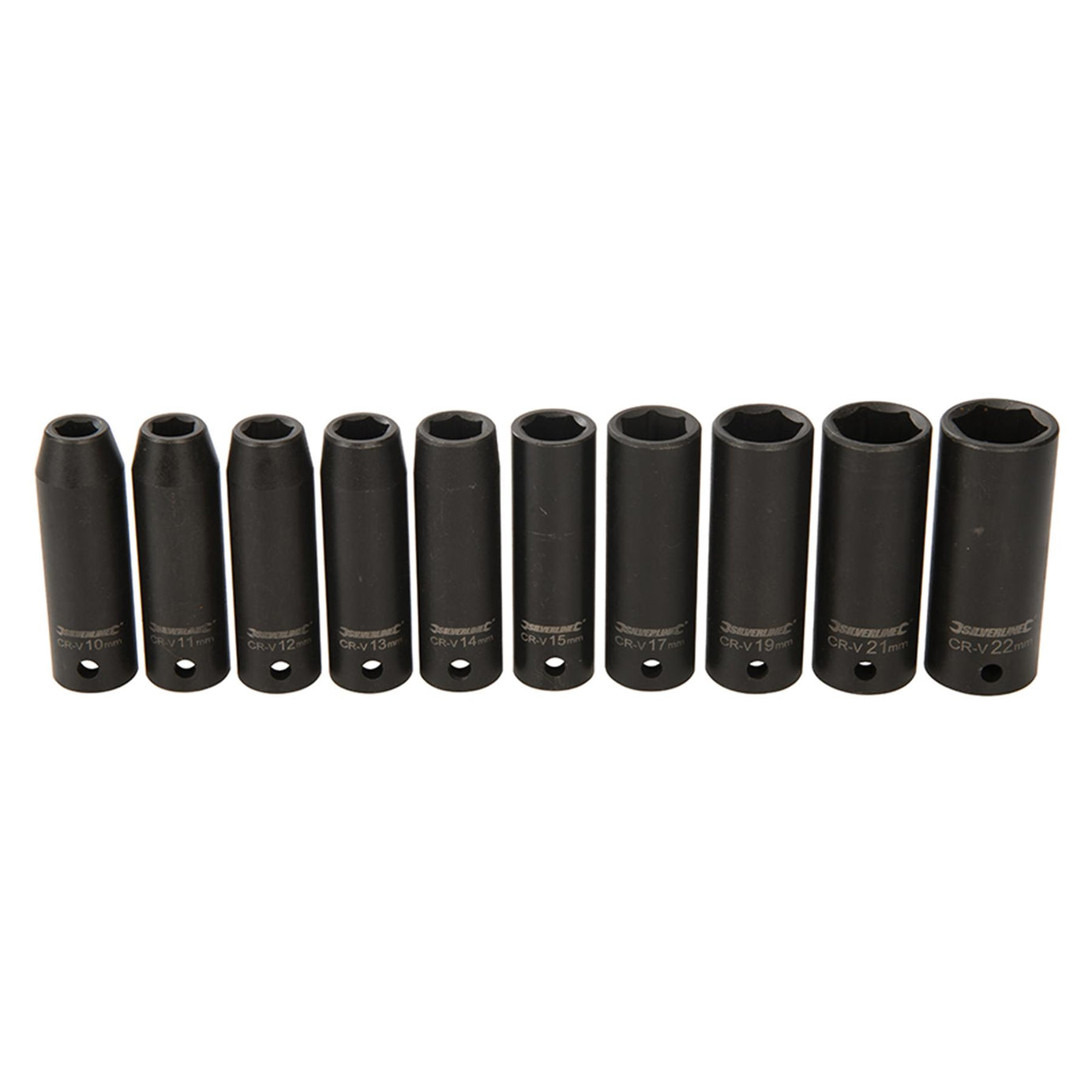 Deep Impact Socket Set 1/2" Drive 6pt Metric 10Pc 6 Point Hex Socket Set 10-22mm