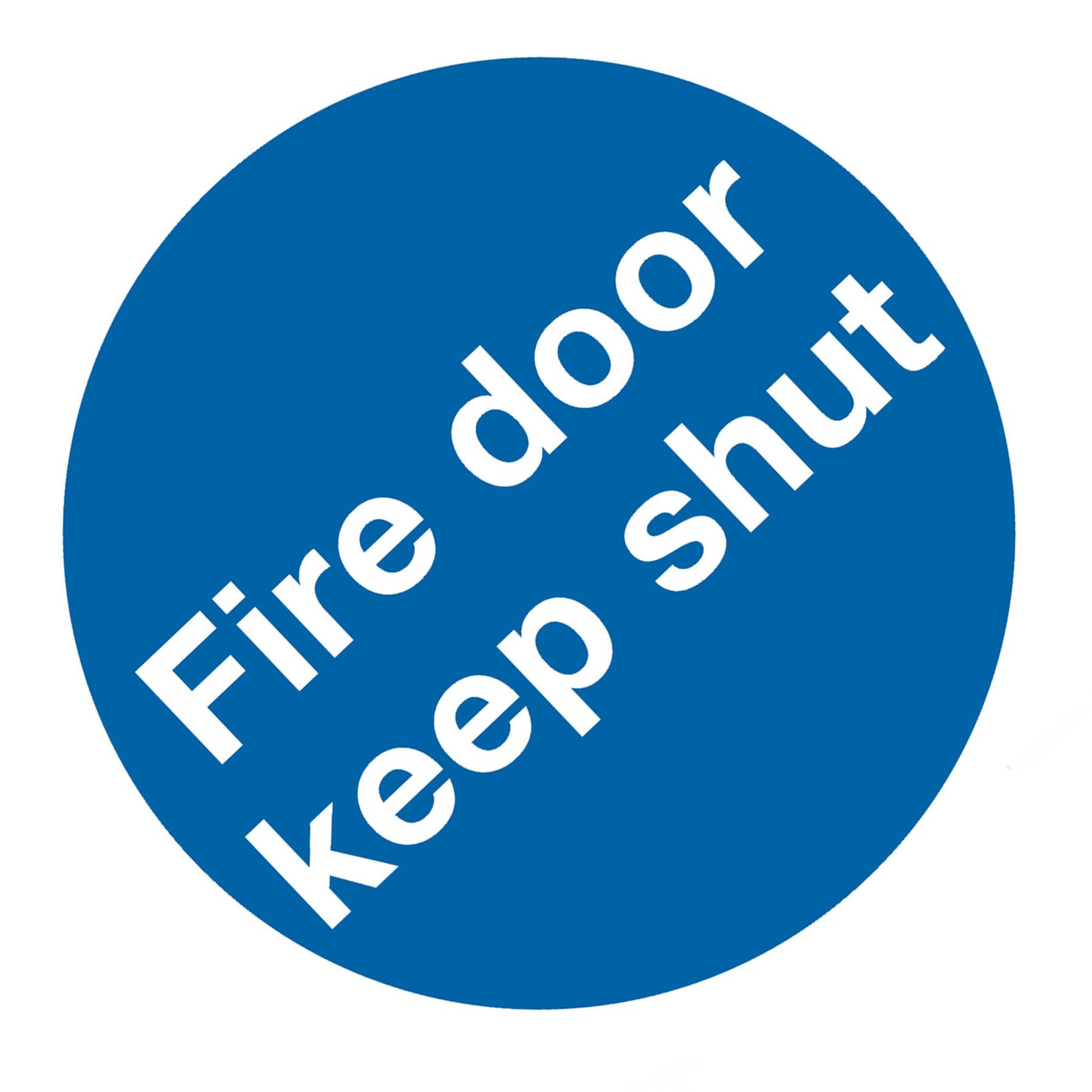 Mandatory Safety Sign - Fire Door Keep Shut - Rigid Plastic