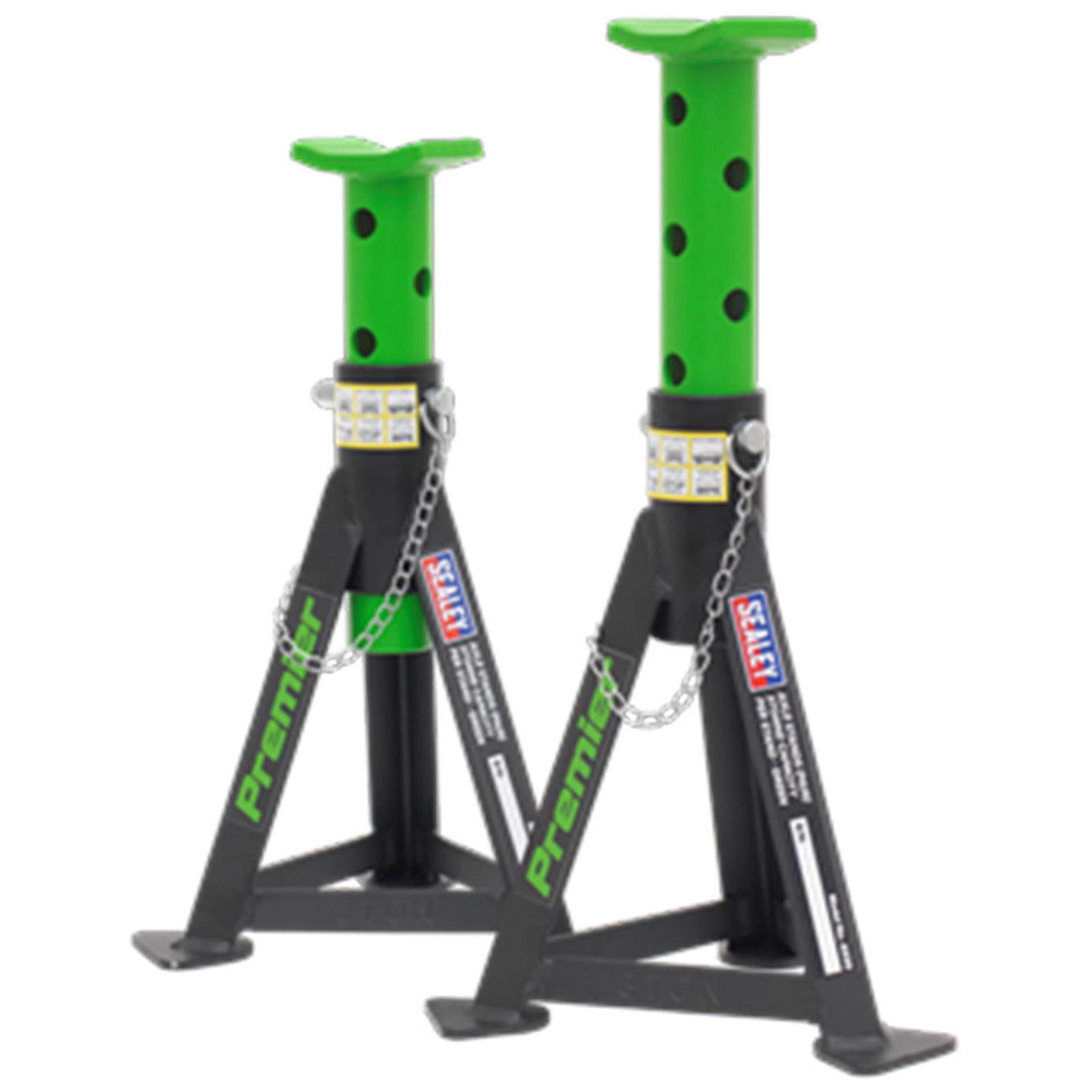 Sealey Axle Stands (Pair) 3tonne Capacity per Stand Green