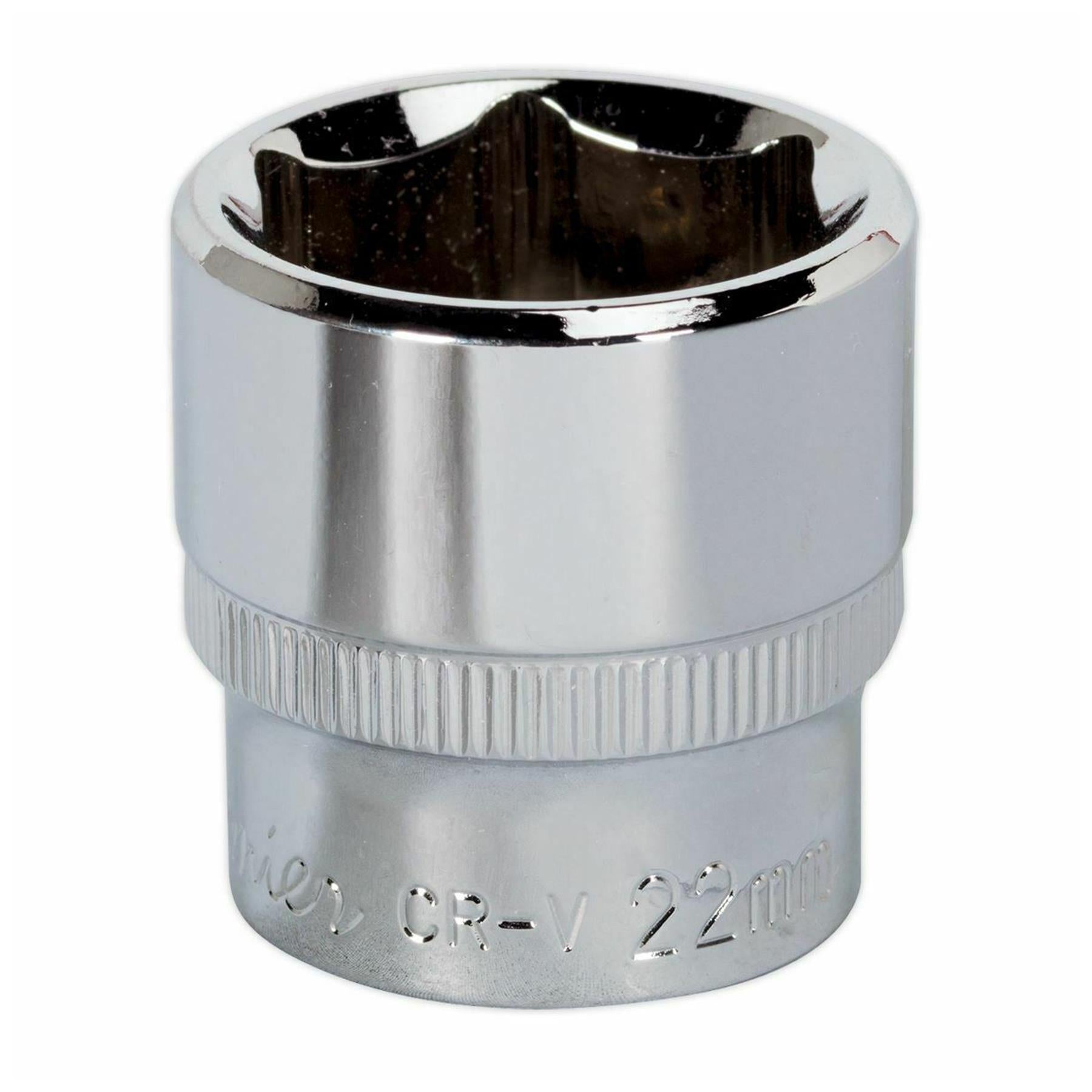 Sealey WallDrive Socket 22mm 3/8"Sq Drive Fully Polished