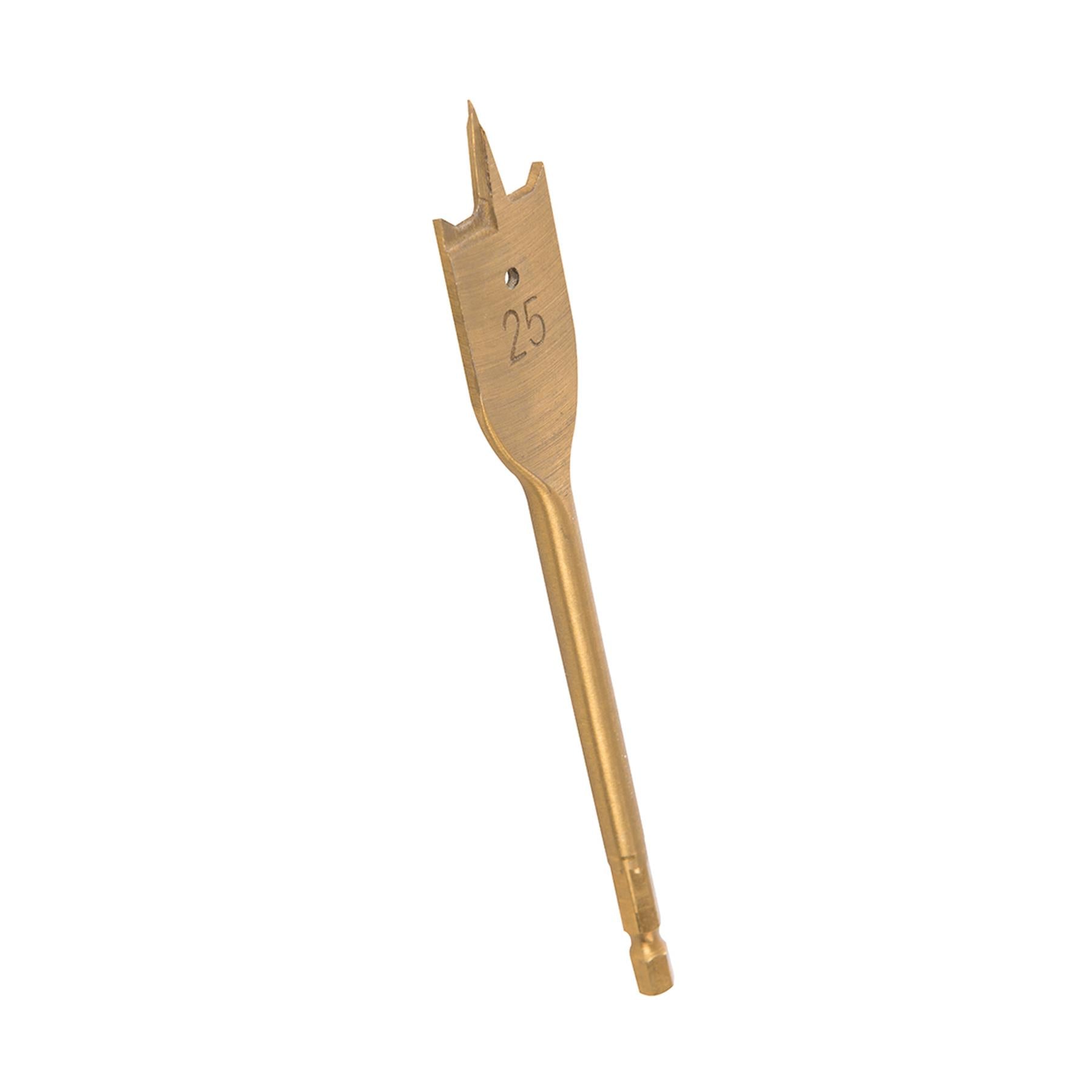 Flat Spade 25mm Titanium-gold Wood Drill Bits Timber Boring Hole Cutter Borer
