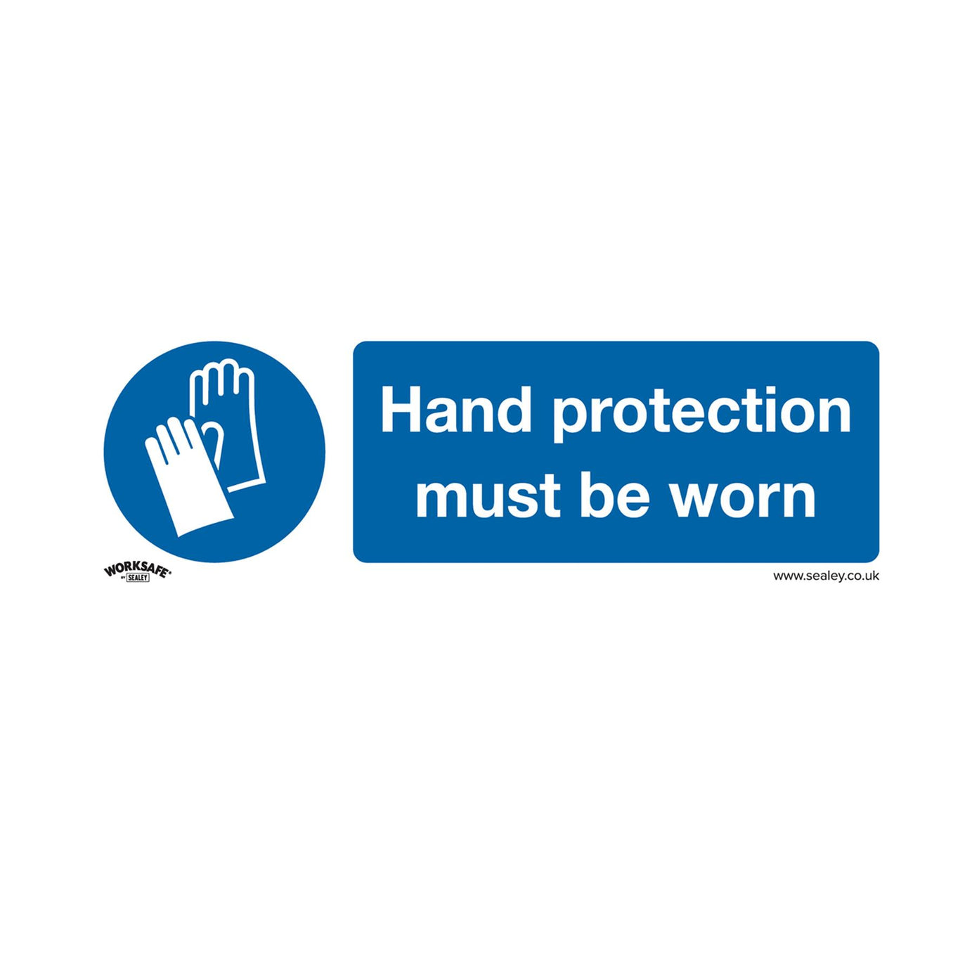 Mandatory Safety Sign - Hand Protection Must Be Worn - Rigid Plastic