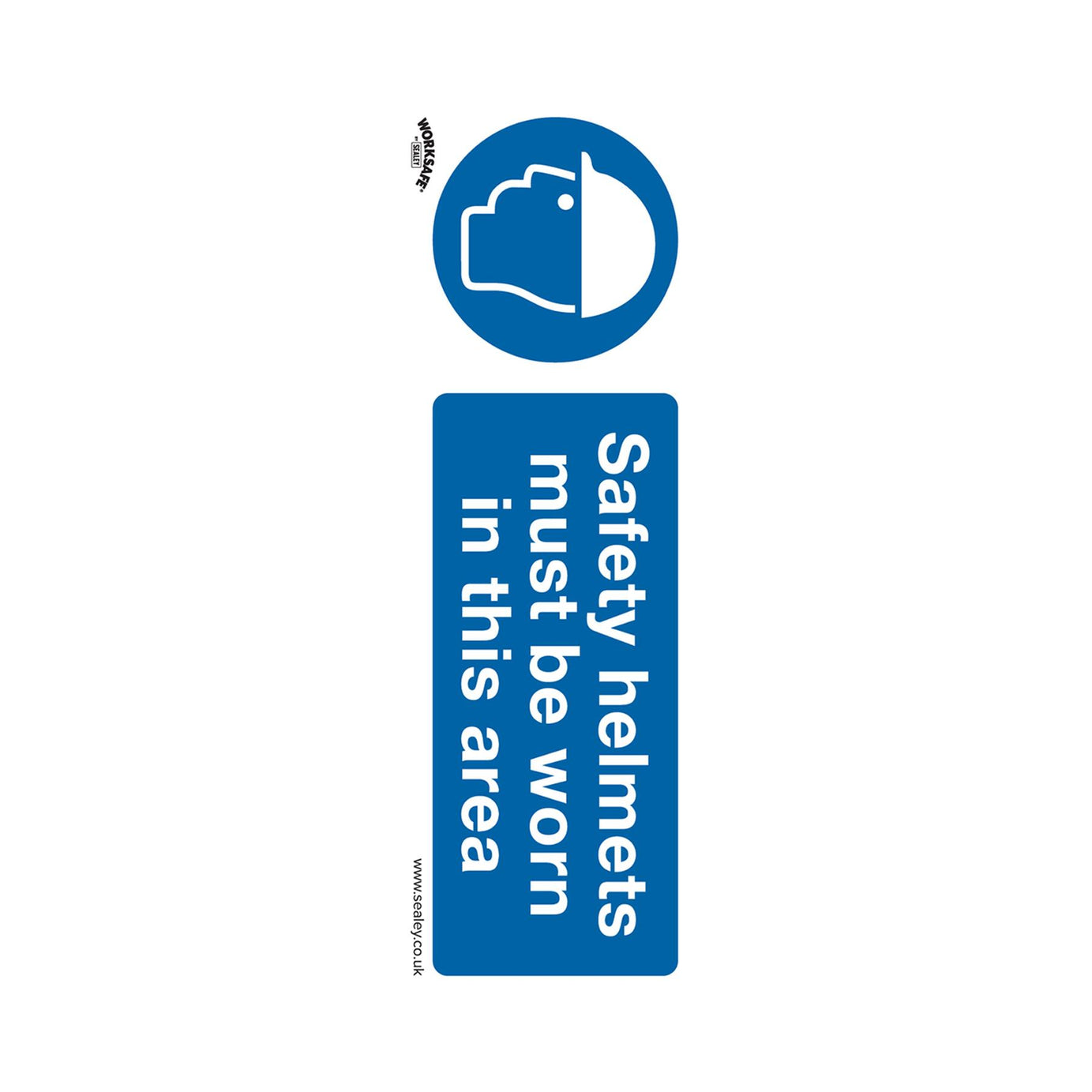 Mandatory Safety Sign - Safety Helmets Must Be Worn In This Area - Self-Adhesive Vinyl