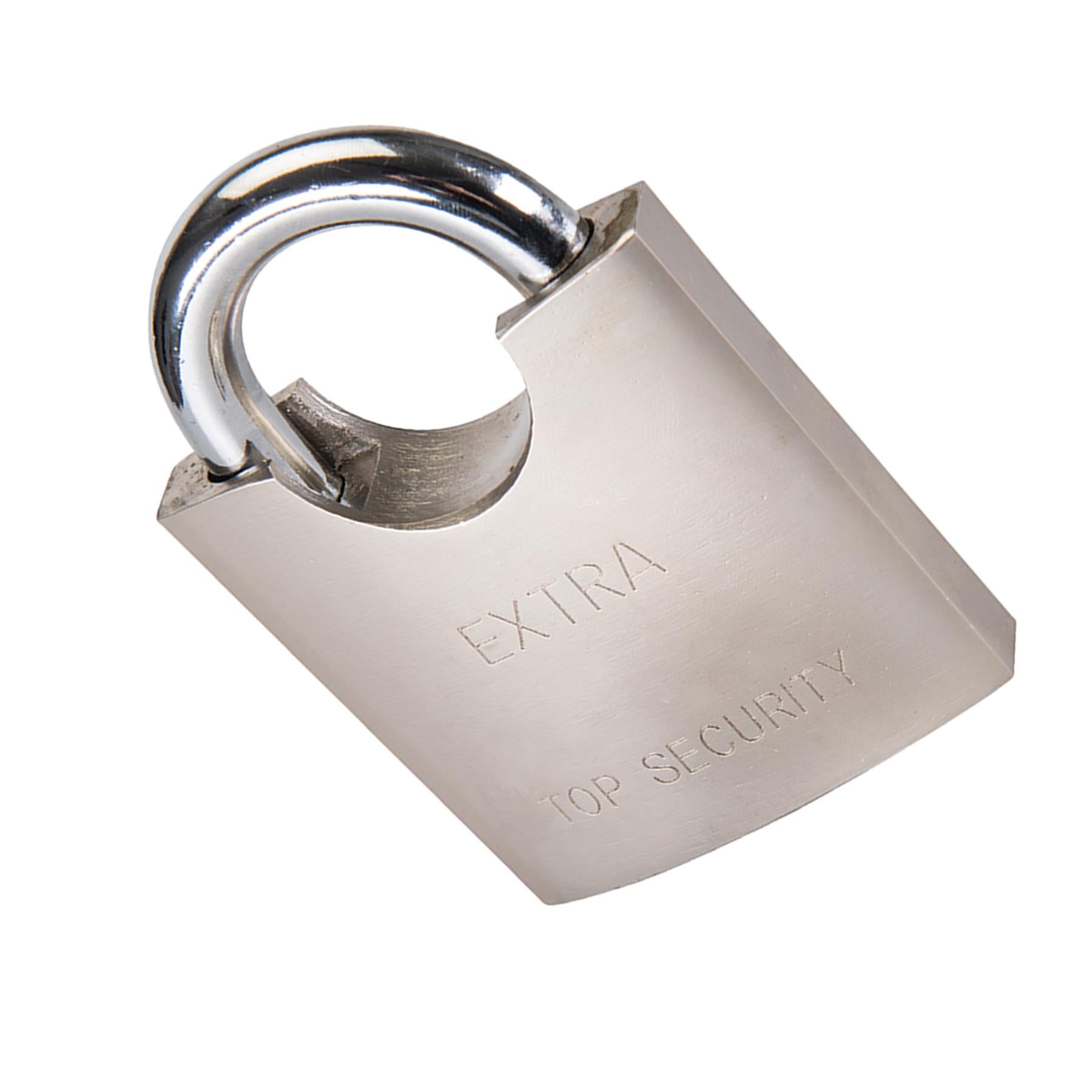 Shrouded Padlock 70mm Security Safety Burglar Chrome-Plated Steel Body & Shackle