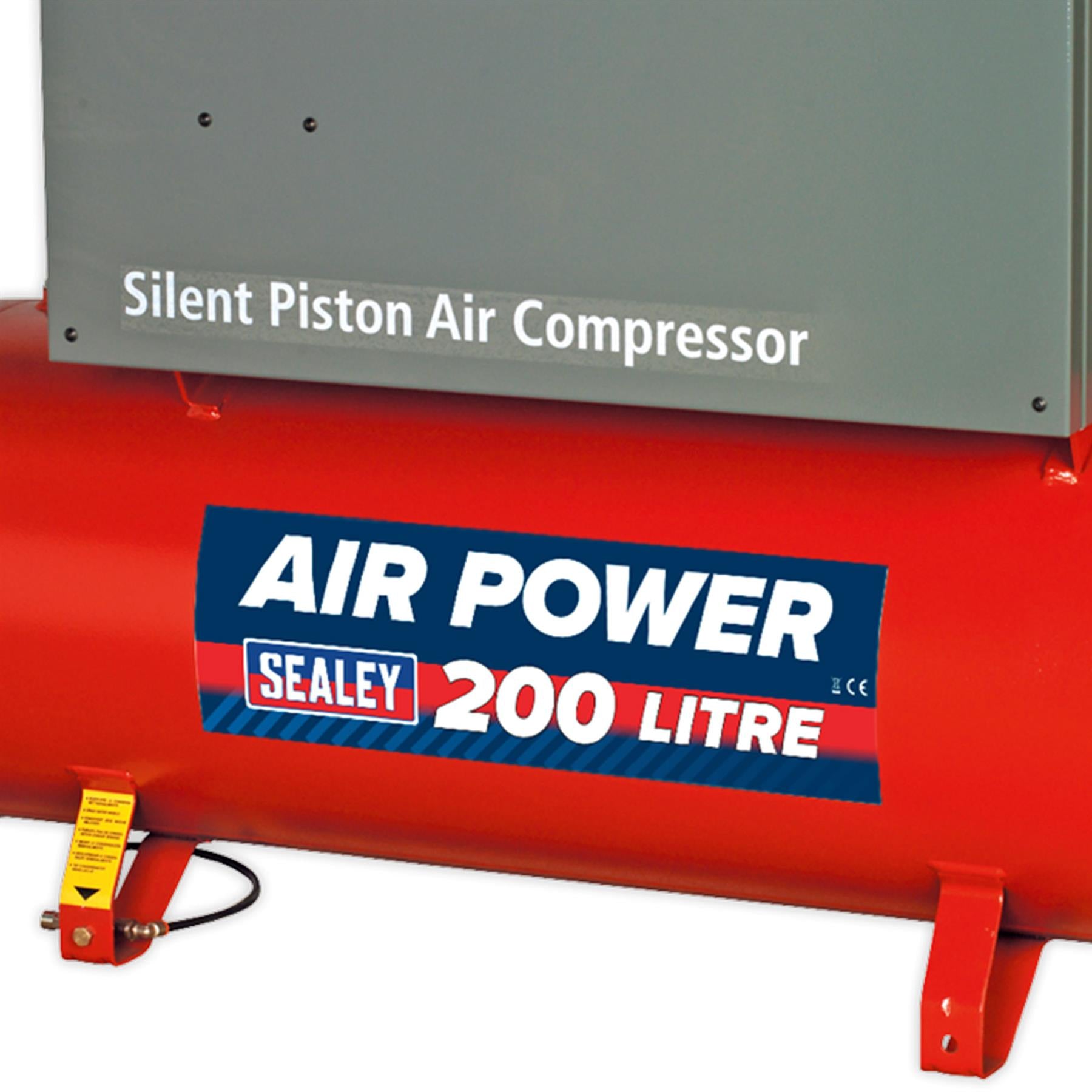 Sealey Compressor 200L Belt Drive 3hp Low Noise