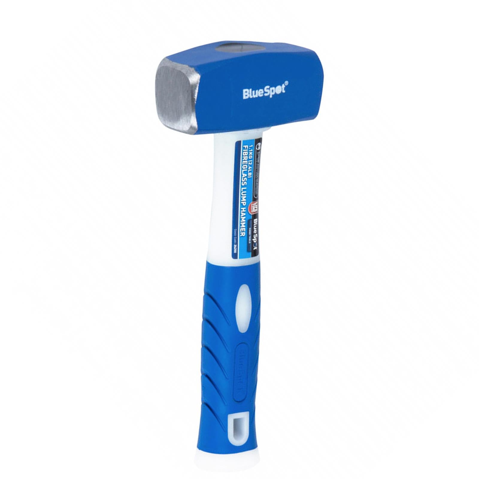 BlueSpot Genuine Heavy Duty Fibreglass Handle Lump Hammer 1.8kg / 4lb Bevelled Face