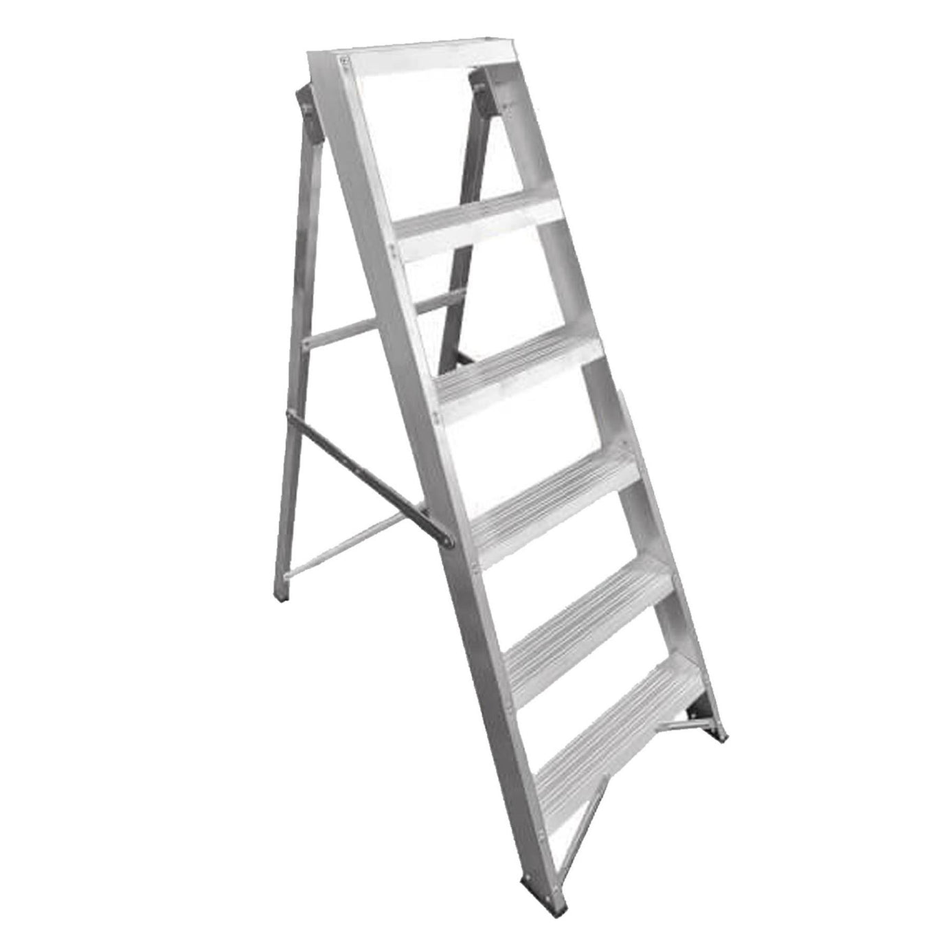 Dapetz Aluminium 6 Tread Builders Step Ladder 1.44m, Heavy Duty, Made In Uk