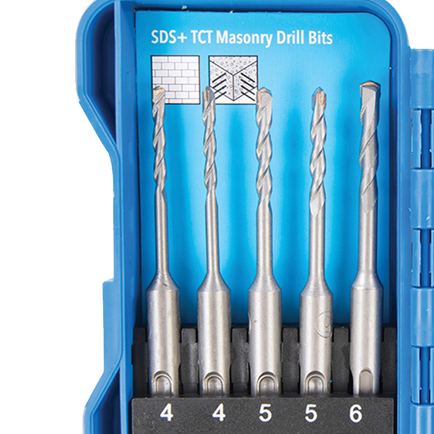 Sds Plus Tct Masonry Drill Bit Set Sand Blasted For Concrete/Masonry 10Pc 4-12mm