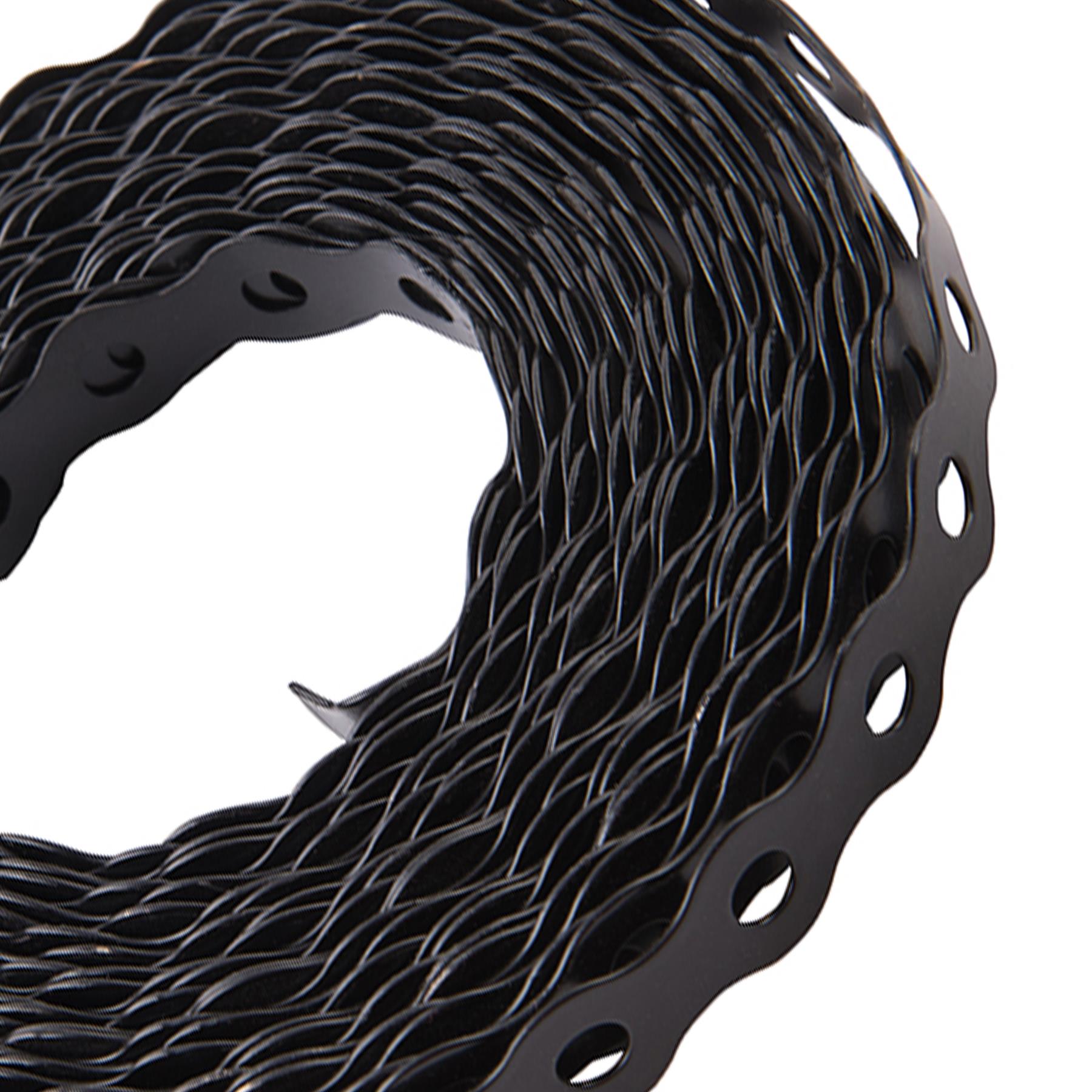 Black Fixing Band Plastic-Coated Galvanised Steel Easy To Bend / Twist 12mmx10M