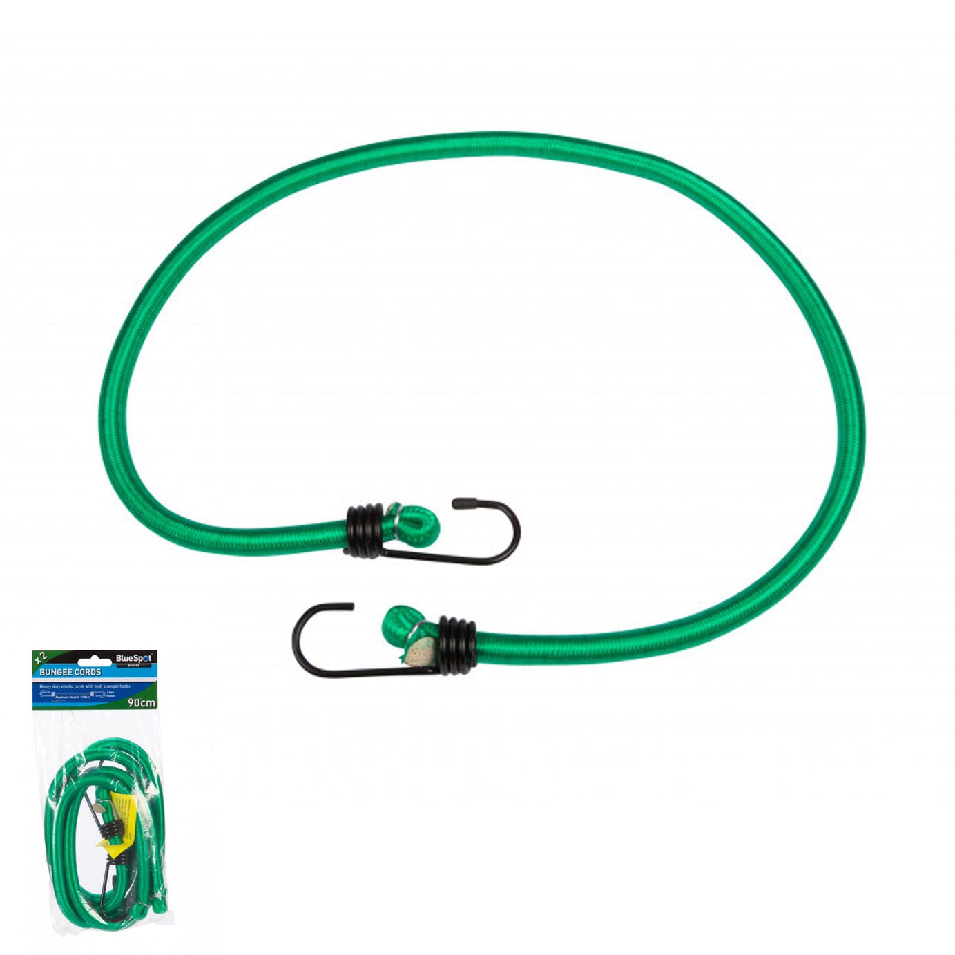 BlueSpot Heavy Duty Industrial Bungee Cords 2Pc 36”(90cm) 12mm Round Strong Hooks