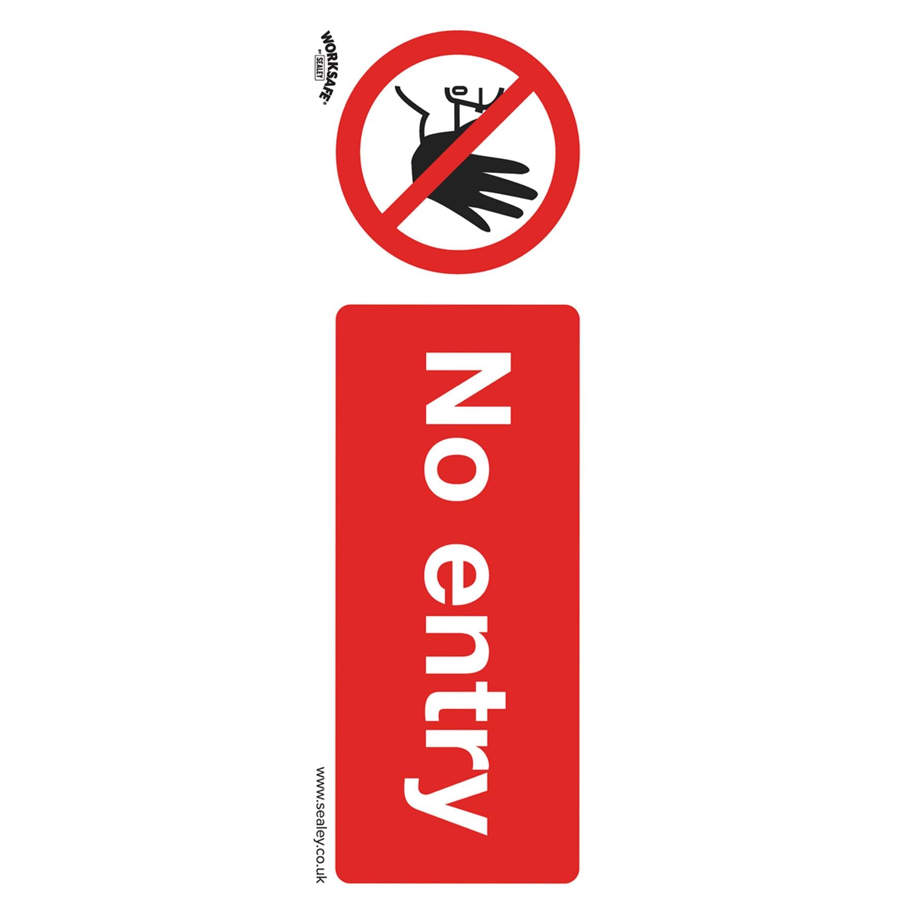 Safety Sign - No Entry - Rigid Plastic - Pack of 10. Sealey
