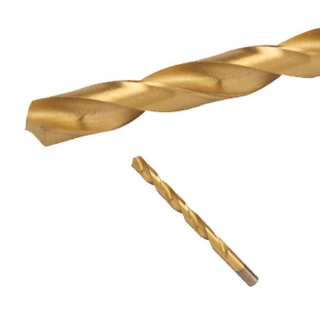 Hss Titanium-Coated Drill Bits 10.0mm Durable High Speed Metal Wood Plastic