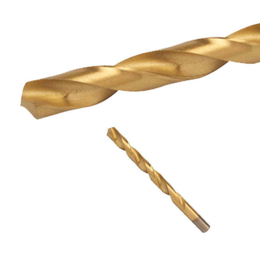 Hss Titanium-Coated Drill Bits 10.0mm Durable High Speed Metal Wood Plastic