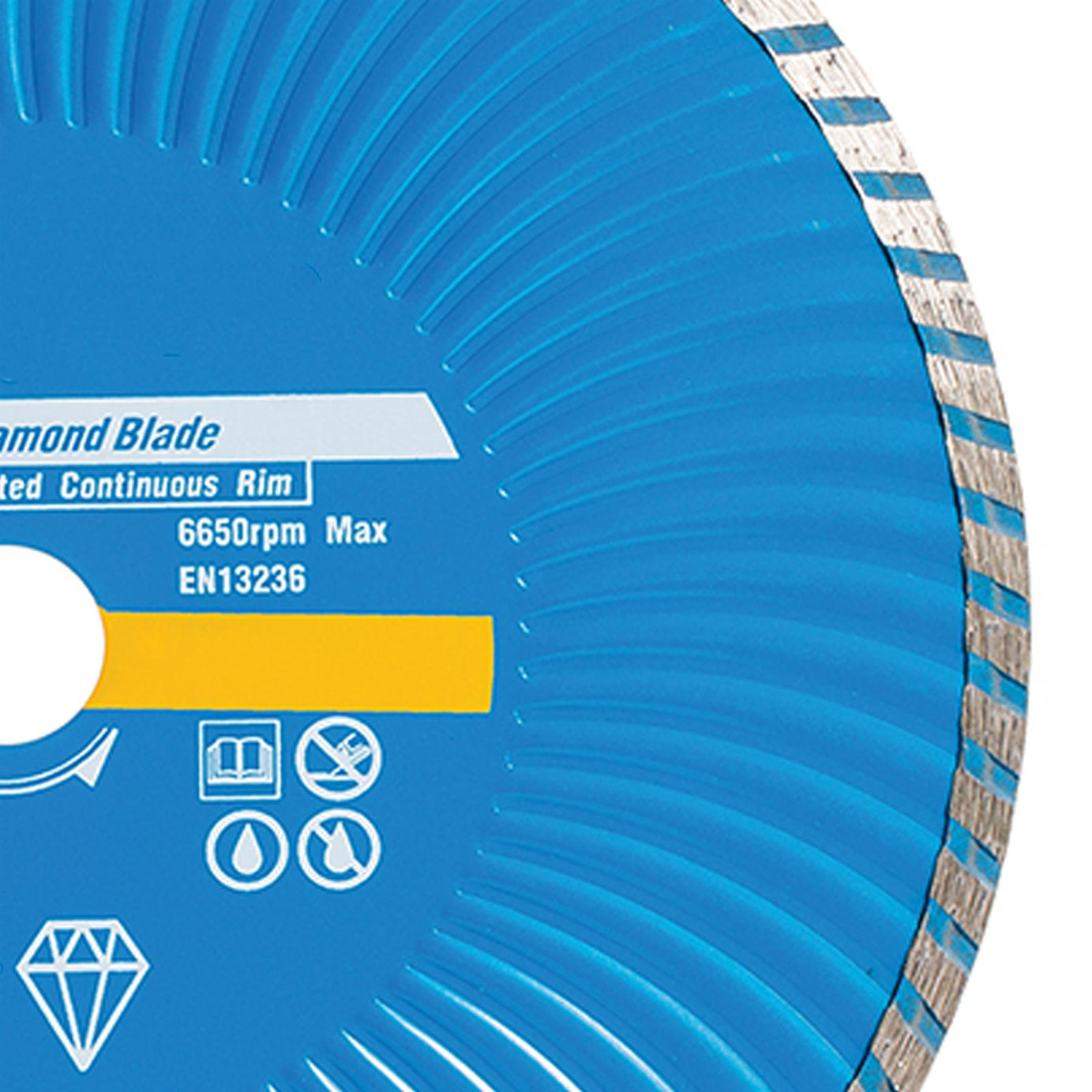 Turbo Wave Diamond Blade 230 X 22.23mm Castellated Cont Rim Continuous Rim Blade