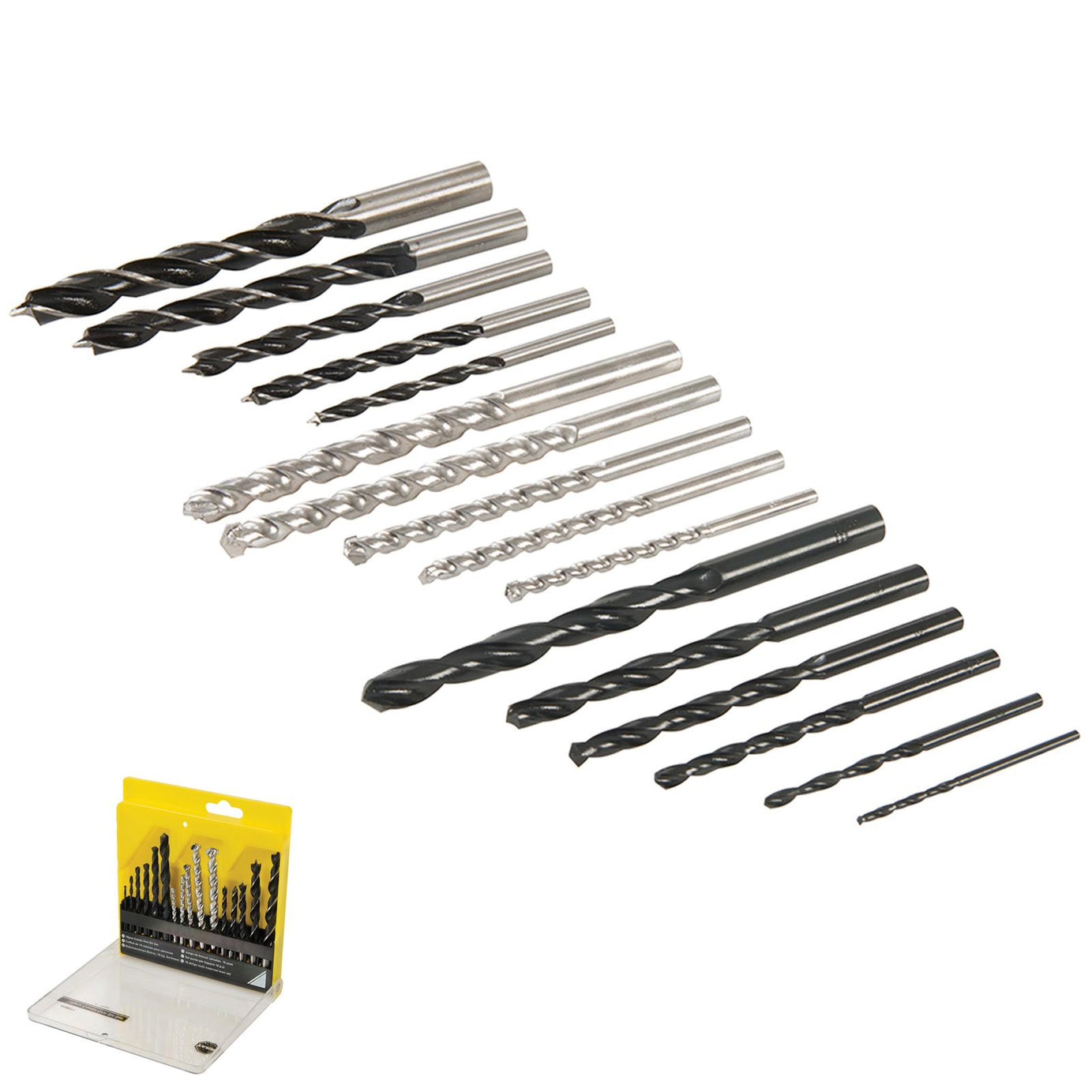 Combi Drill Bit Set 16Pc 2 - 10mm Multi Surface Use On Metal Plastic And Wood