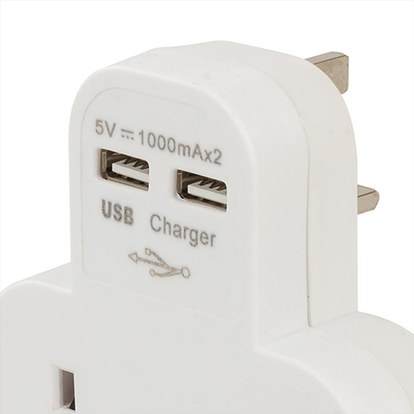 Double Socket With Twin USB 2100mAh Combined Phone & Tablets Charger