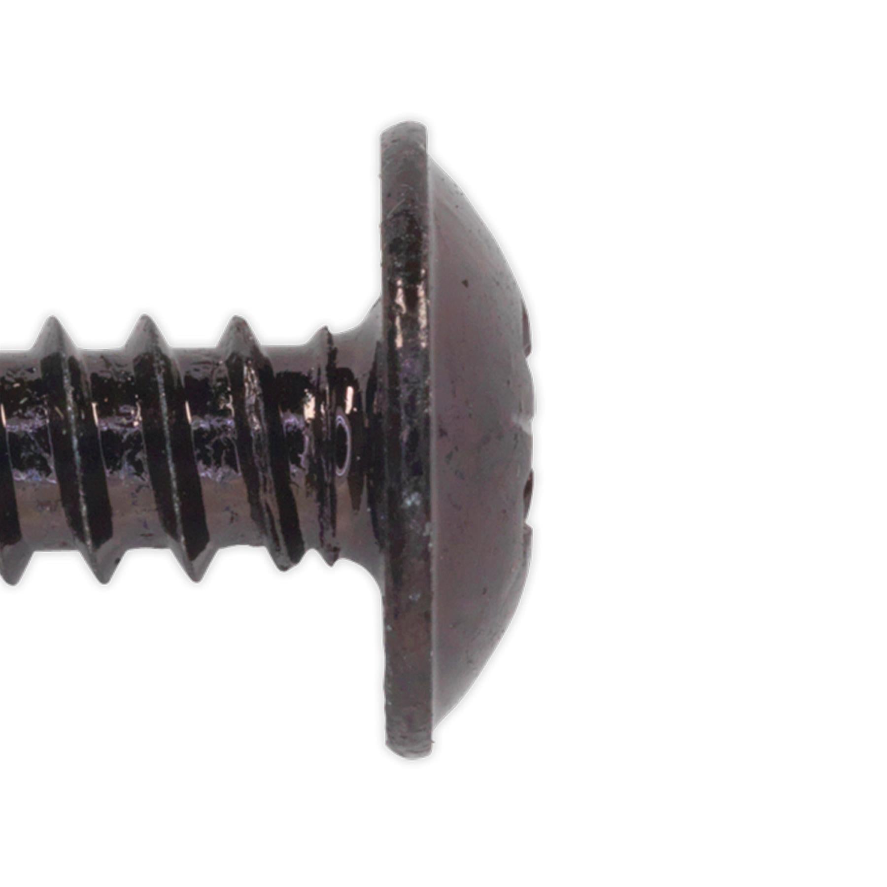 Sealey Self Tapping Screw 4.8 x 19mm Flanged Head Black Pozi Pack o
