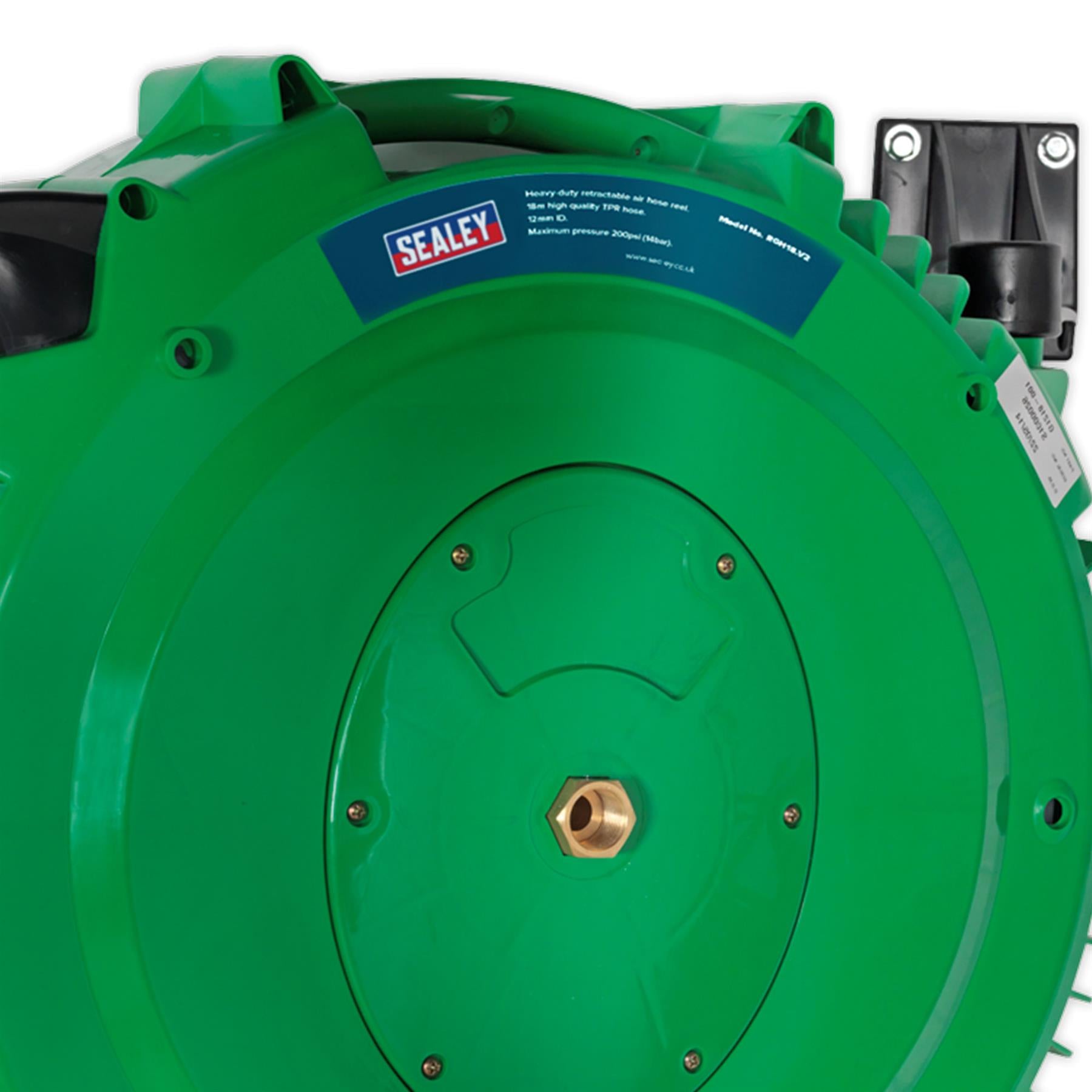 Sealey Retractable Water Hose Reel 18m 12mm ID PVC Hose