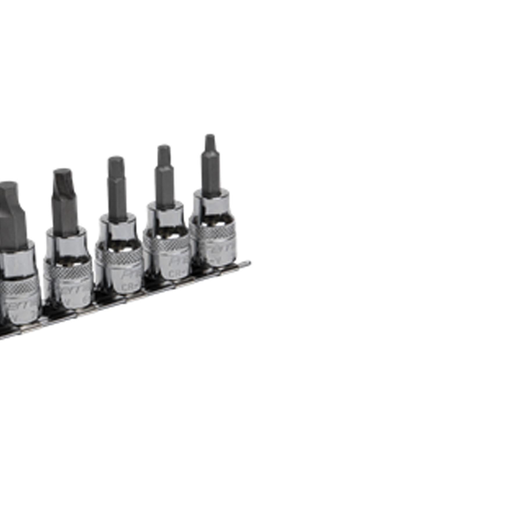 Sealey Hex Socket Bit Set Lock-On 8pc 3/8"Sq Drive Metric
