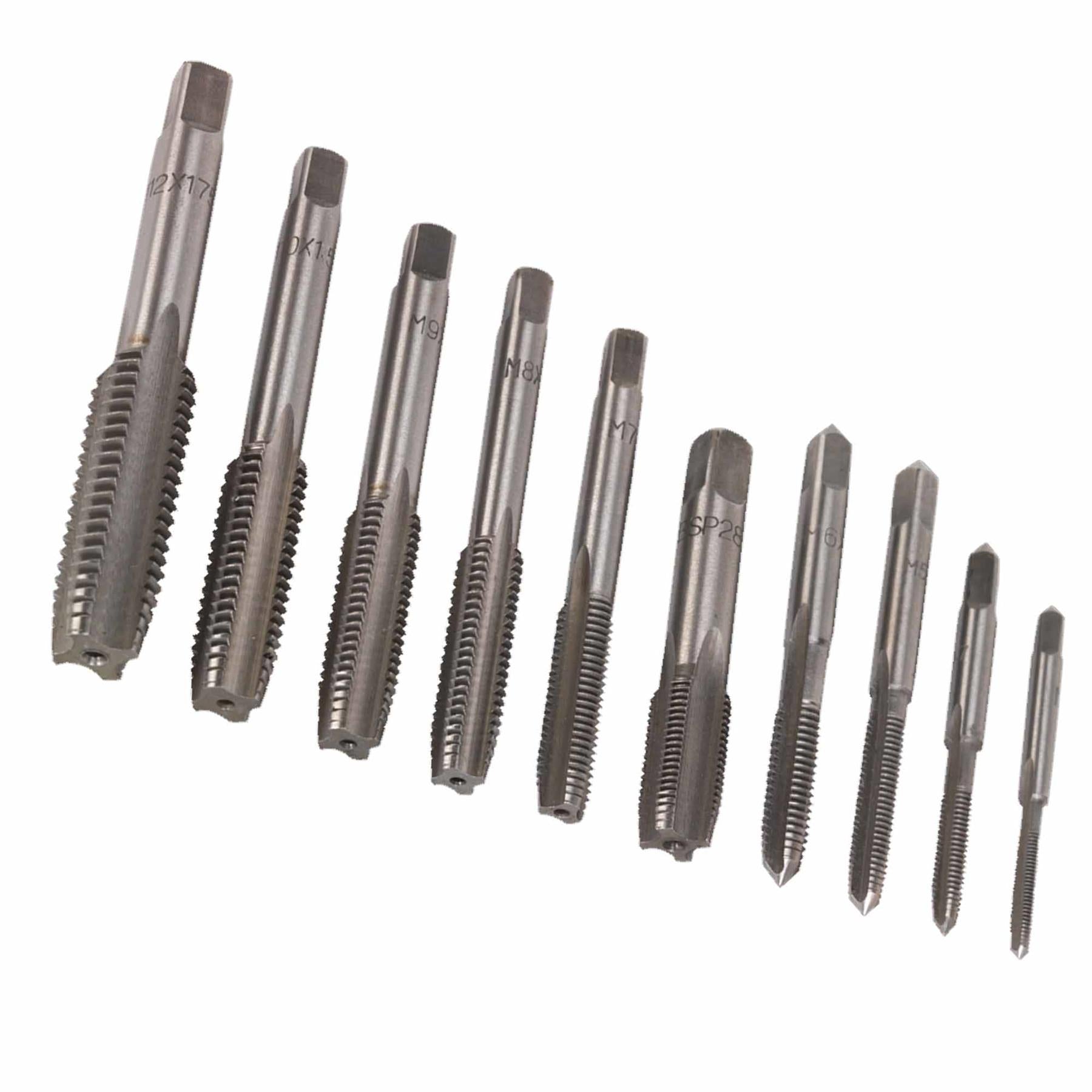 Tap Set 10pc Metric.  steel hardened and tempered for long-life. Sealey