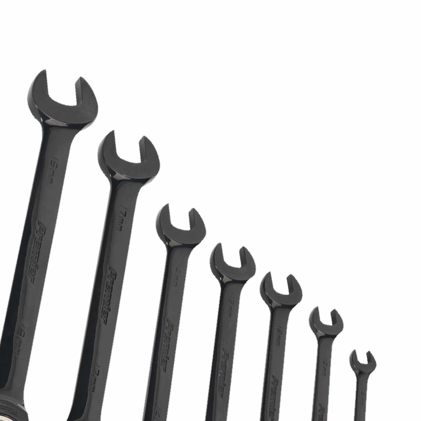Sealey Combination Ratchet Spanner Set 7pc Black Series Metric
