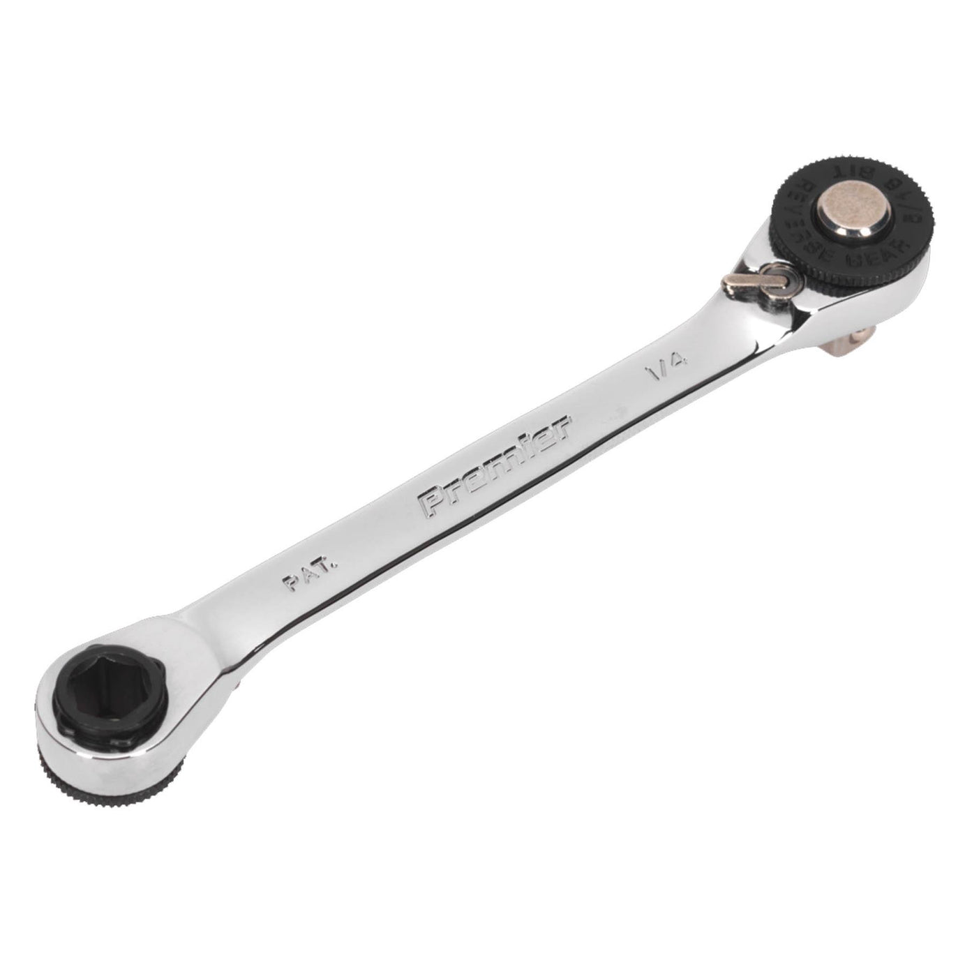 Sealey Ratchet Spanner 1/4"Hex x 5/16"Hex Dr & 1/4"Sq Dr Adaptor