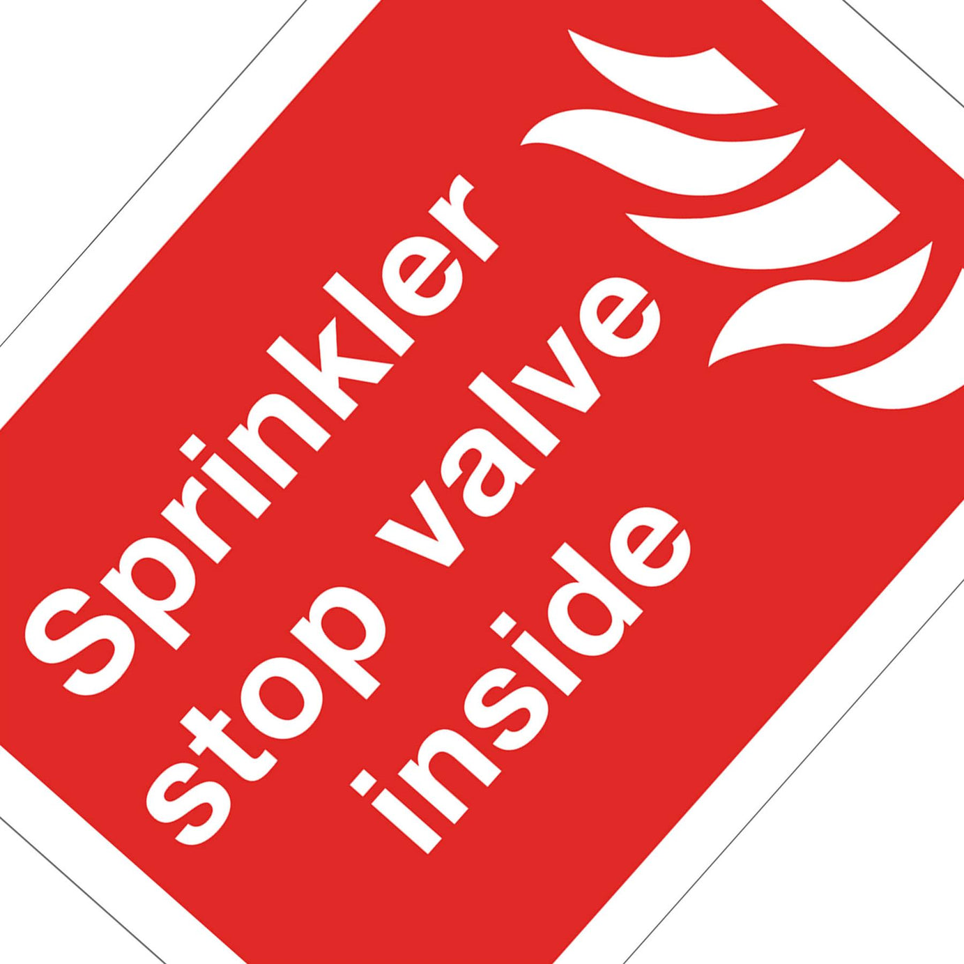 Safe Conditions Safety Sign - Sprinkler Stop Valve - Self-Adhesive Vinyl