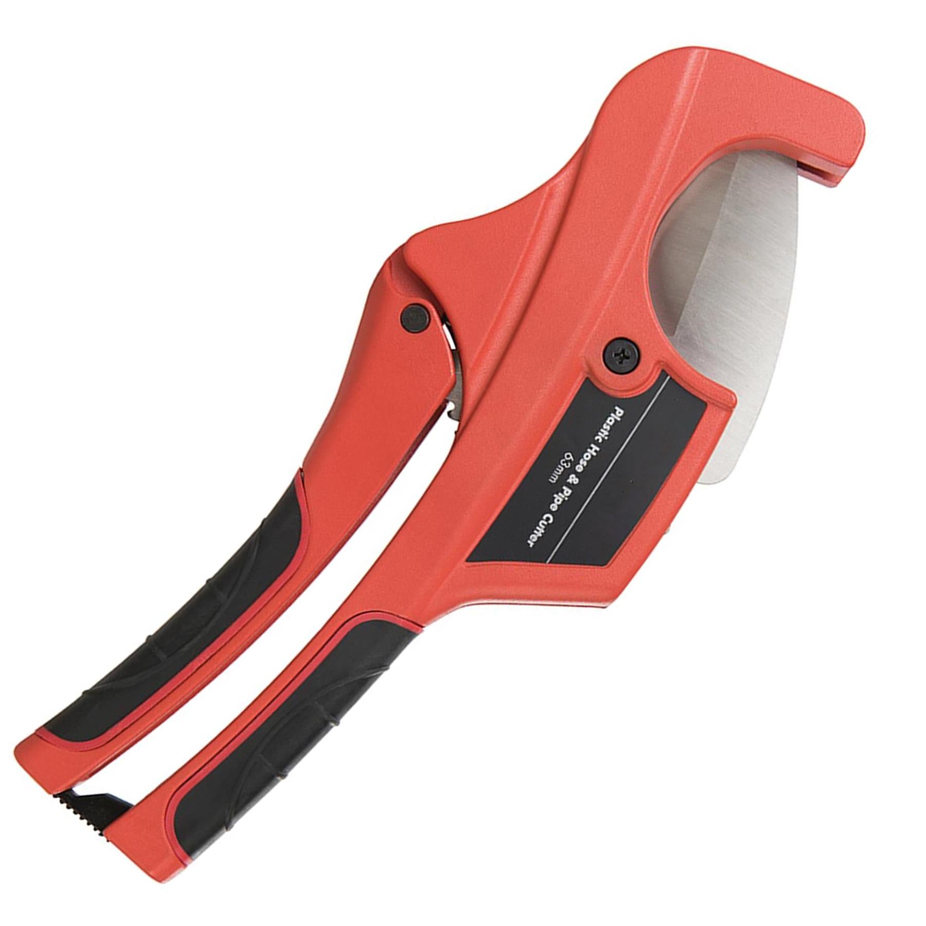 Ratchet Action 63mm Plastic Pipe Cutter Plumbing Tool PVC Water Tube Hose