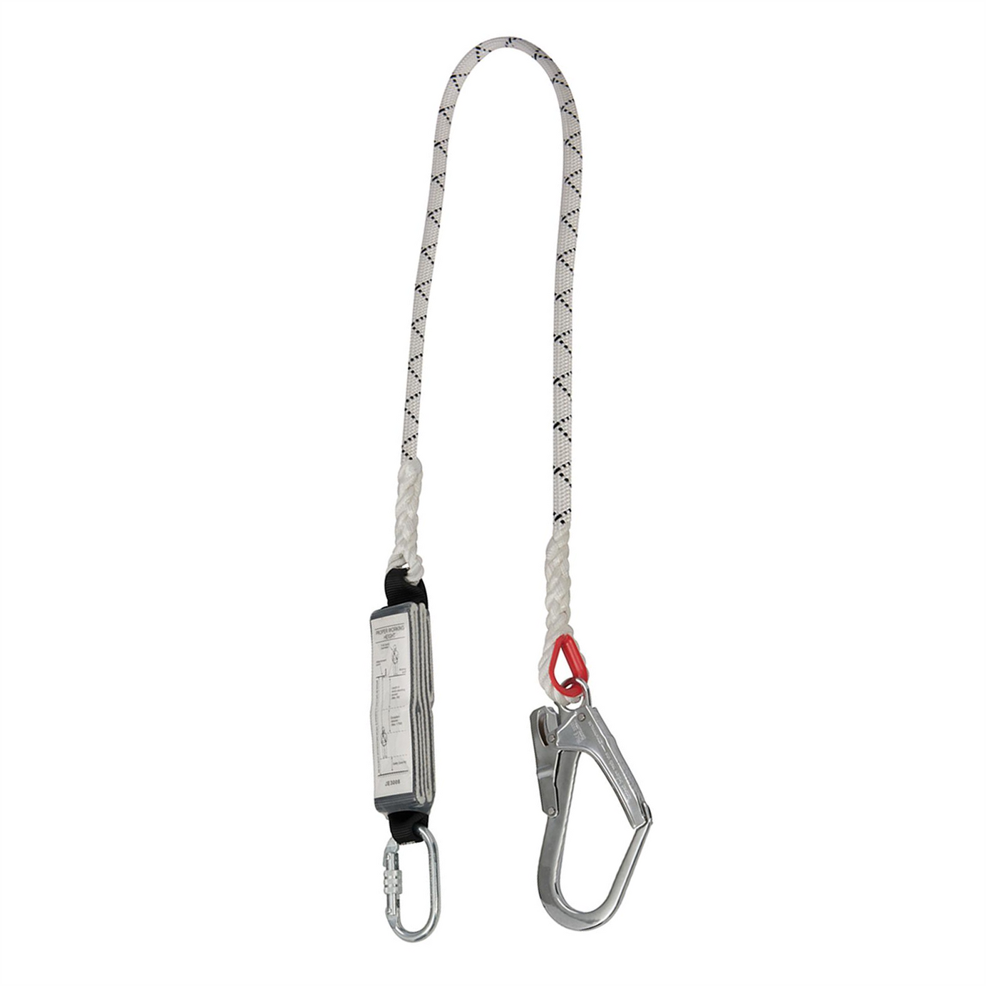 Energy Absorbing Lanyard 1.5M Forged Alloy Steel Hook Karabiner & Polyester Rope
