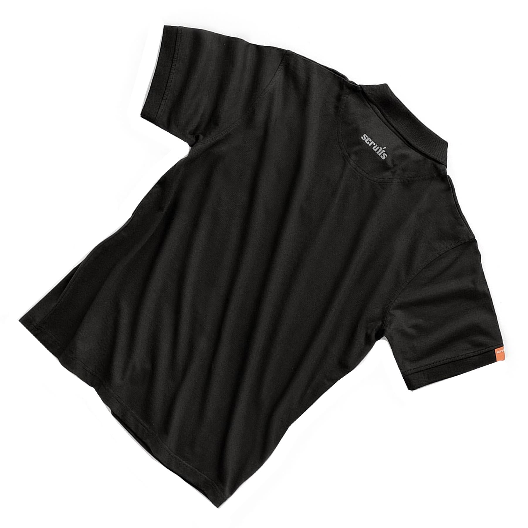 Scruffs Eco Polo Top Work Shirt Black XS | Short Sleeve Workwear