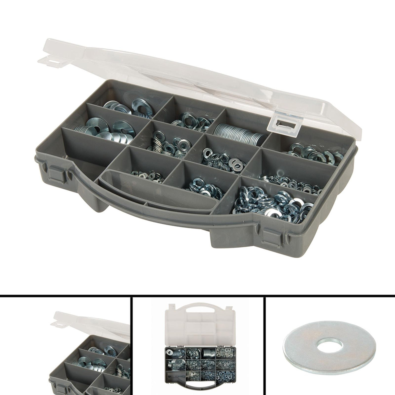 1000Pce Washers Assortment Pack Repair Fix Mudguard Building Corrosion Resistant