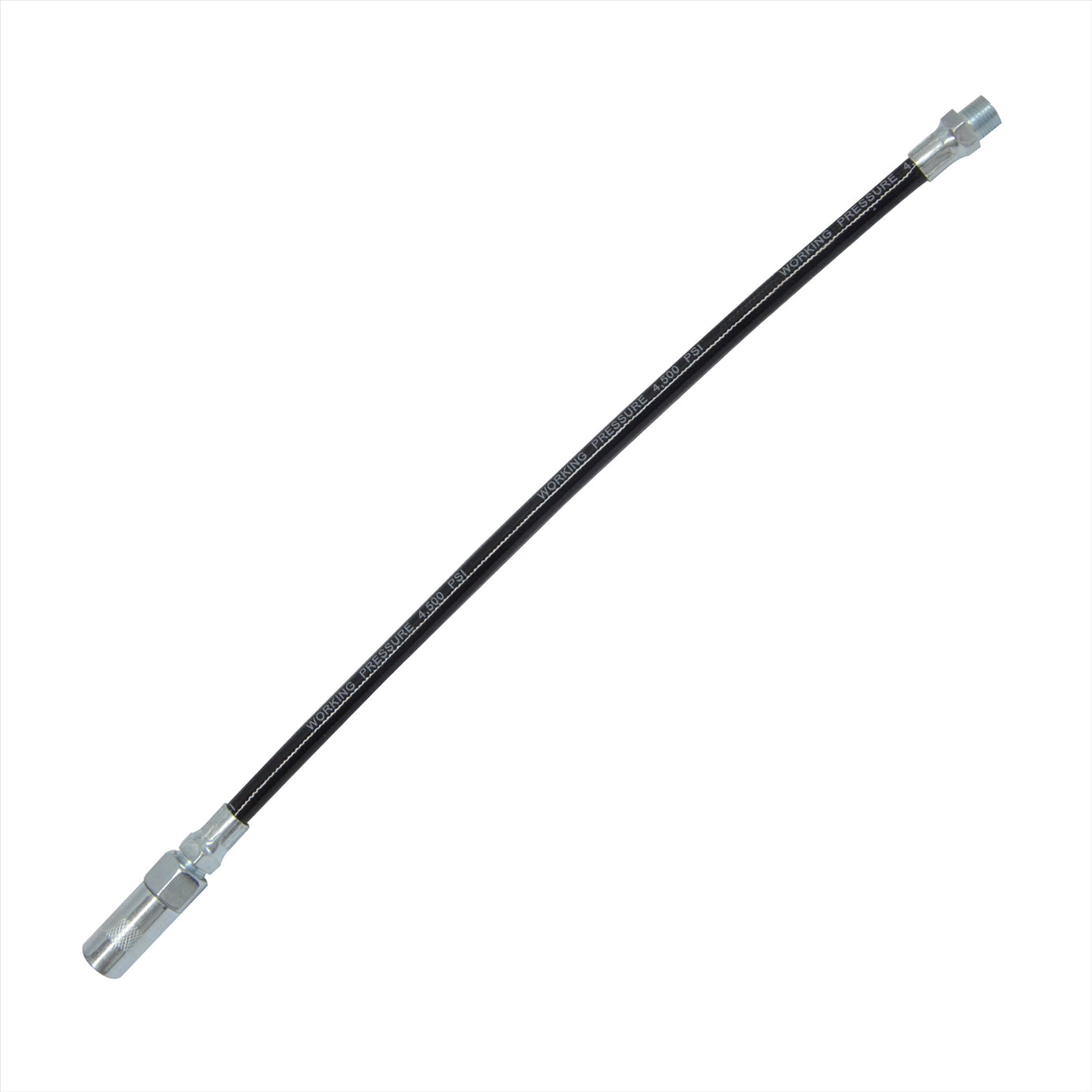 Grease Gun Flexible Extension Delivery Hose 300mm Nickel Chrome Plate Connectors