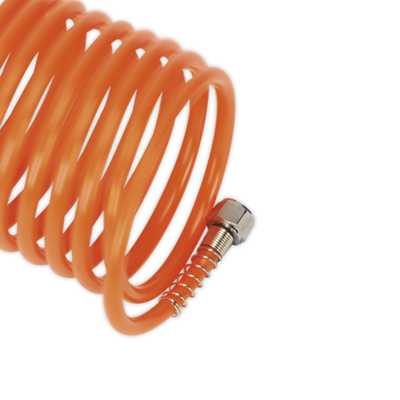 Sealey PE Coiled Air Hose 5m x Ø5mm with 1/4"BSP Unions