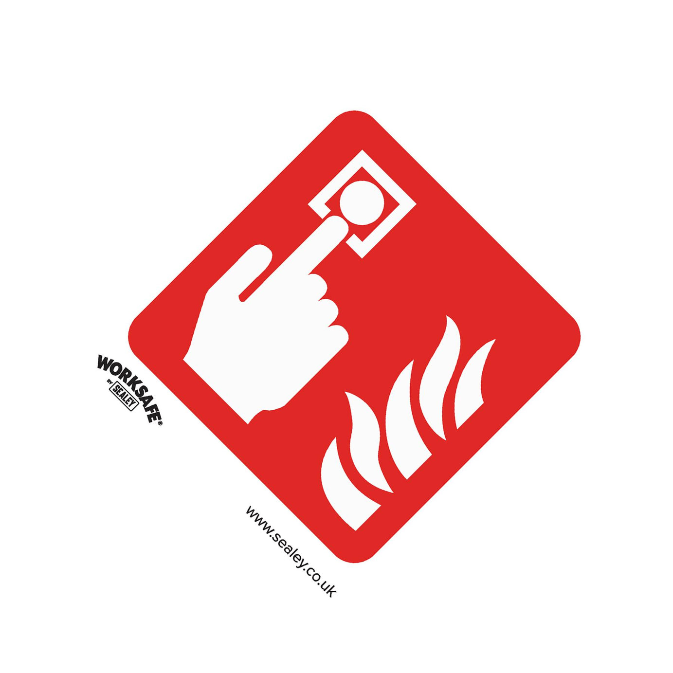 Sealey Safety Sign - Fire Alarm Symbol - Self-Adhes. - Pack of 10