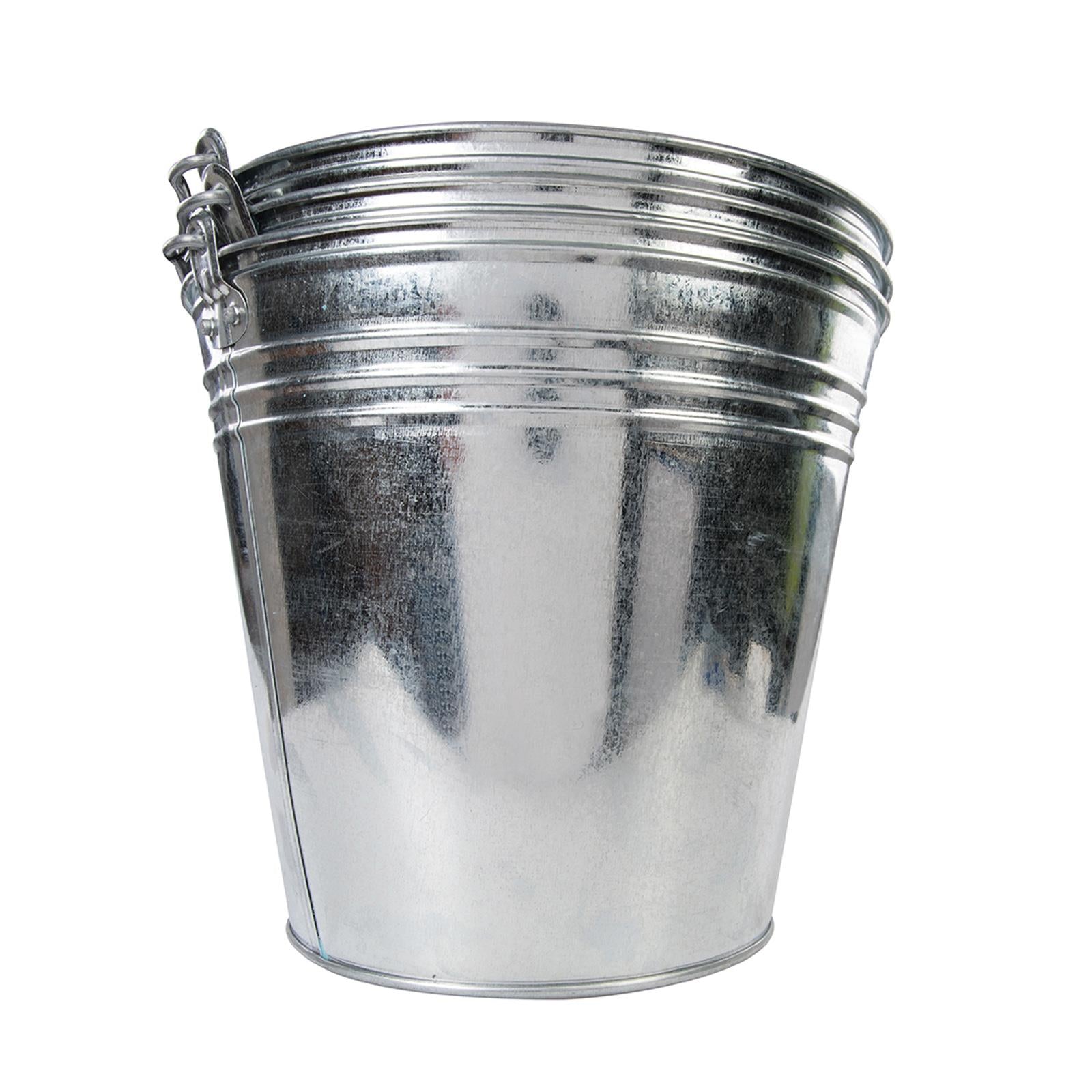 Traditional Galvanized Strong Steel Metal Bucket Large 14L 3pk Water Coal Fire