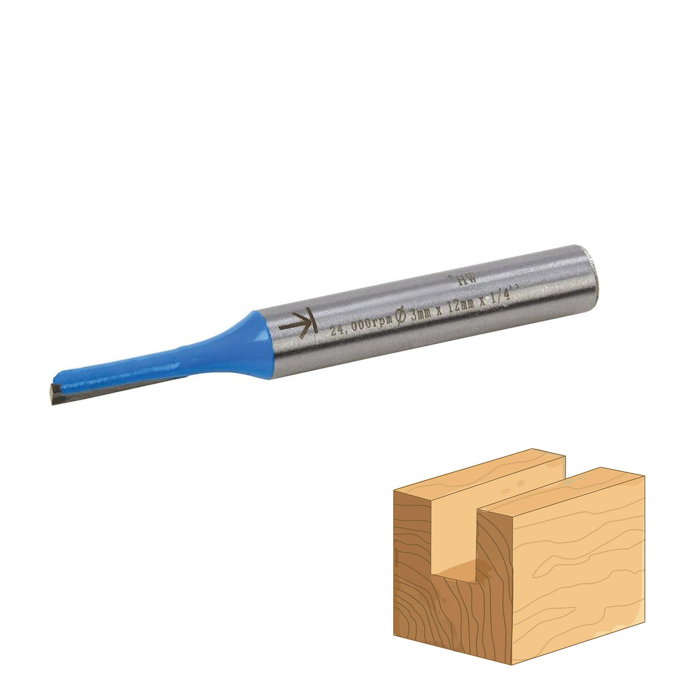 1/4" Shank Straight Metric