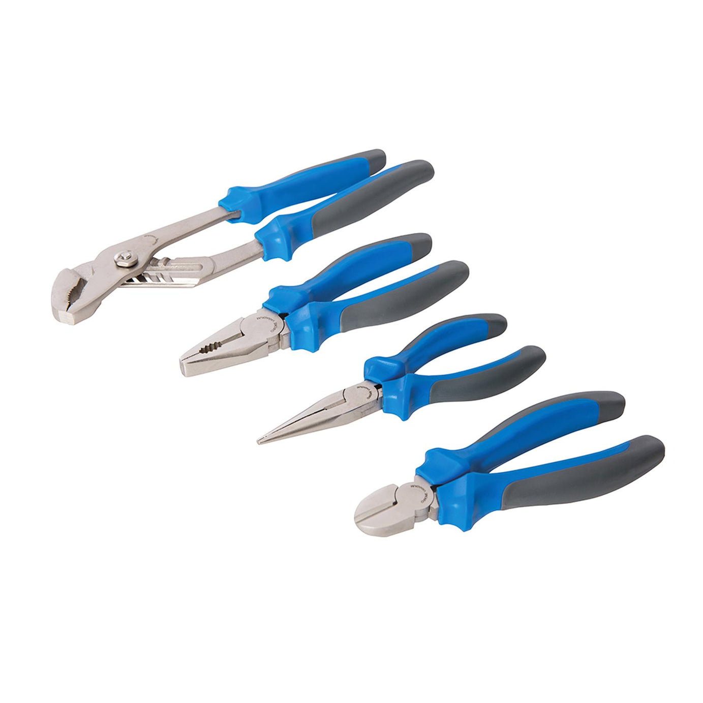 4pc Expert Pliers Set Water Pump Combination Long Nose & Diagonal Side Cutters