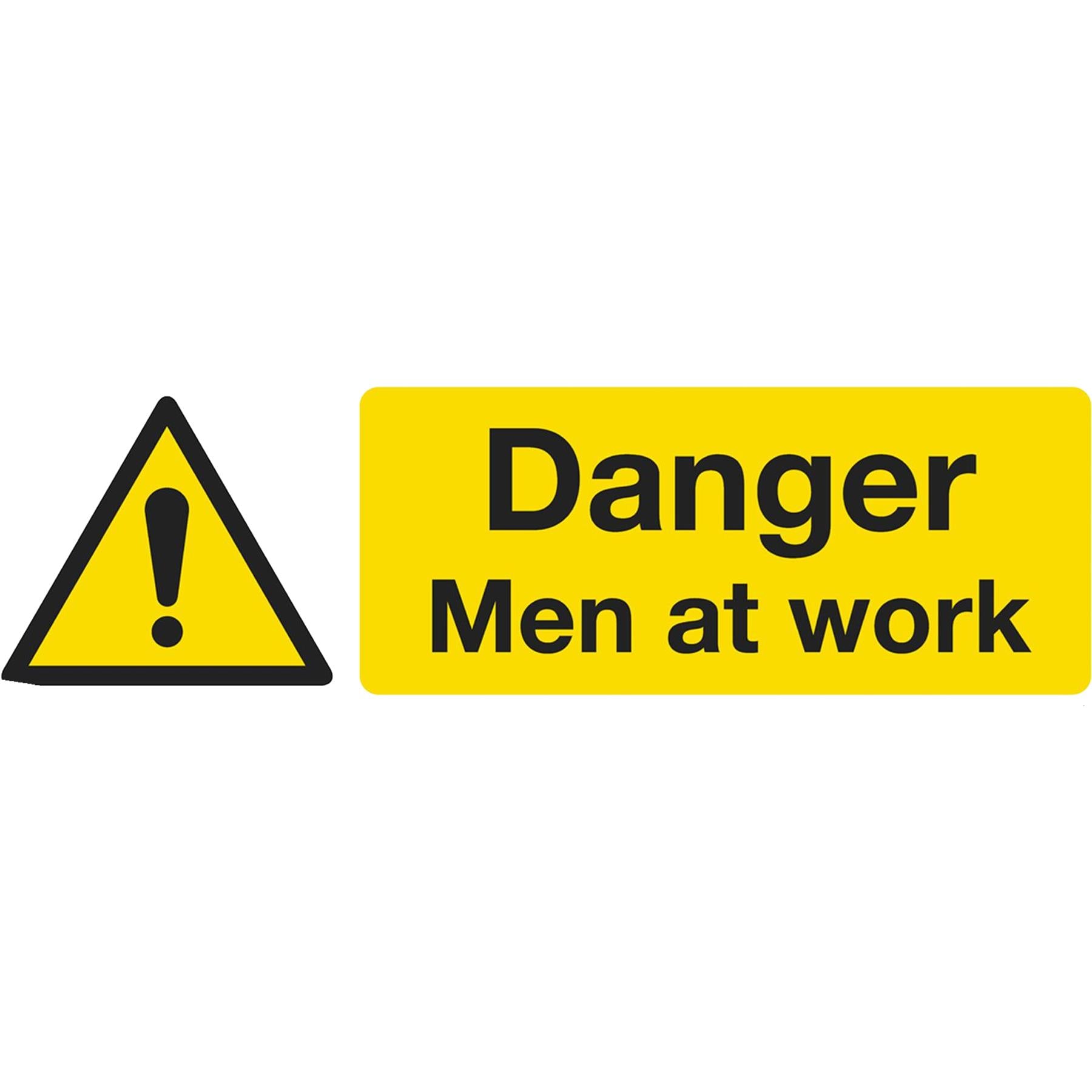 Sealey Safety Sign - Danger Men At Work - Self-Adhes. Pack of 10