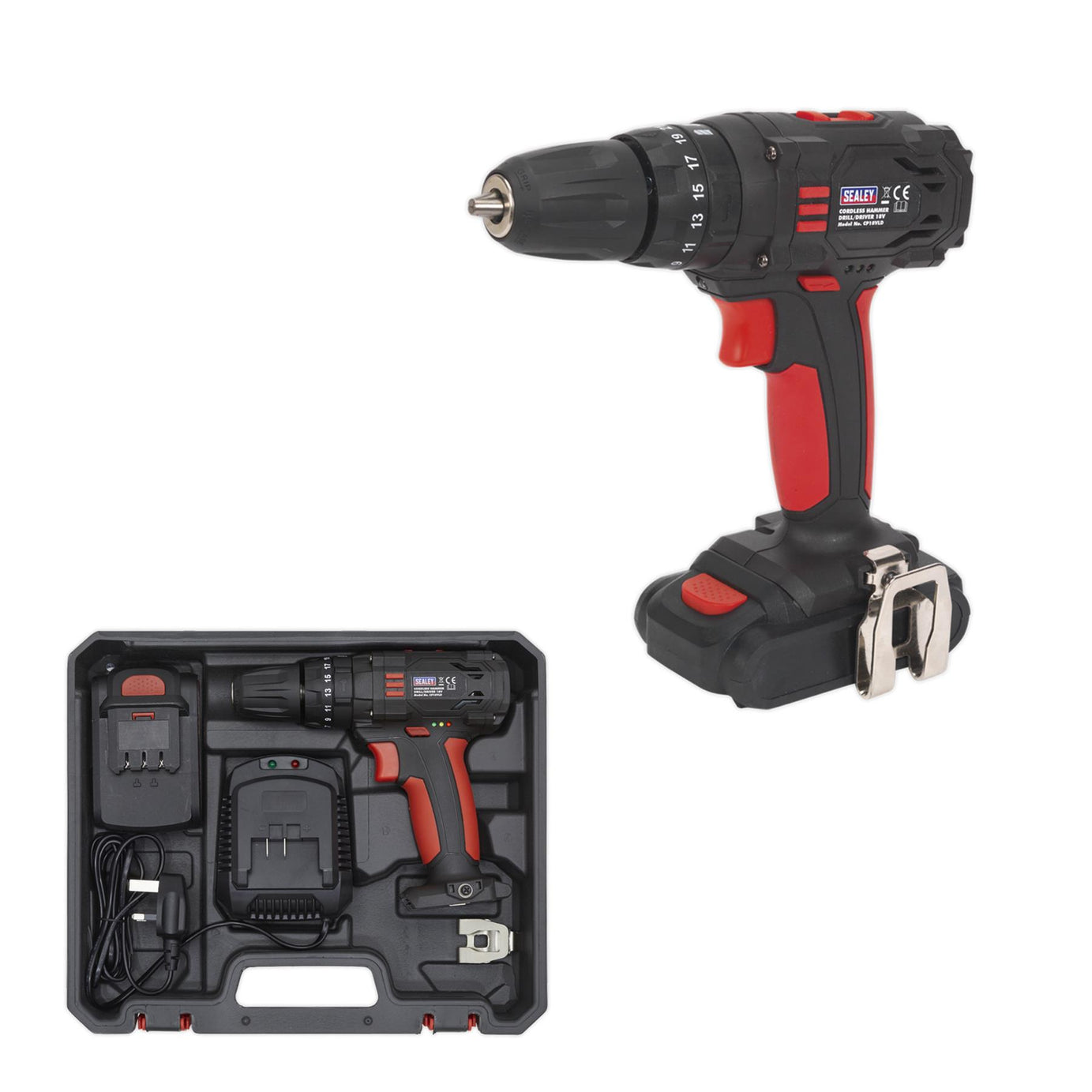 Sealey 18V Cordless Hammer Impact 1.5Ah Lithium-ion 2-Speed Fast Charger
