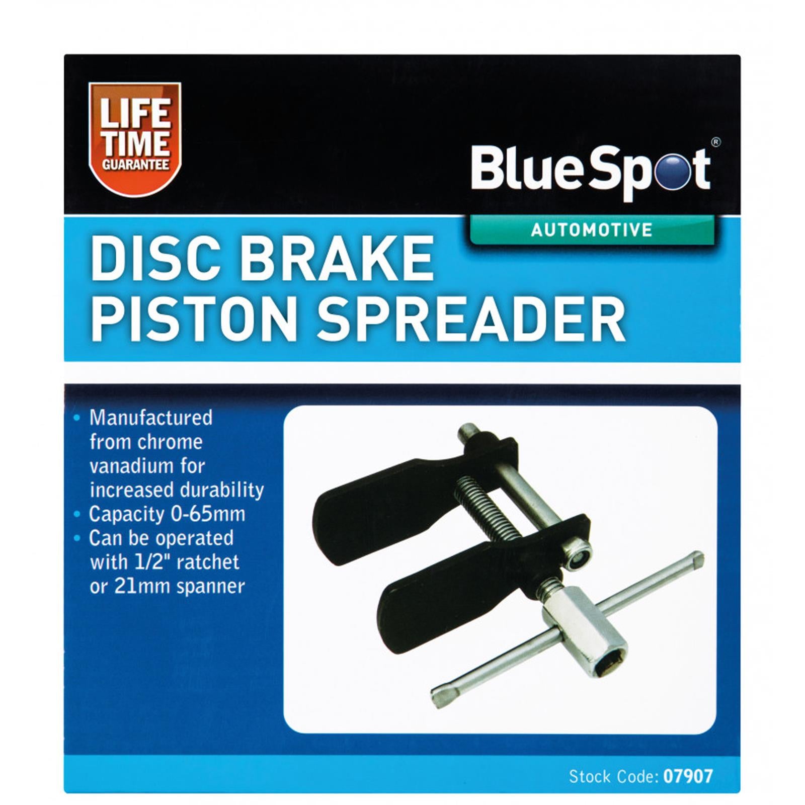 BlueSpot Brake Caliper Piston Compressor Pad Spreader Push Back Tool 0-65mm