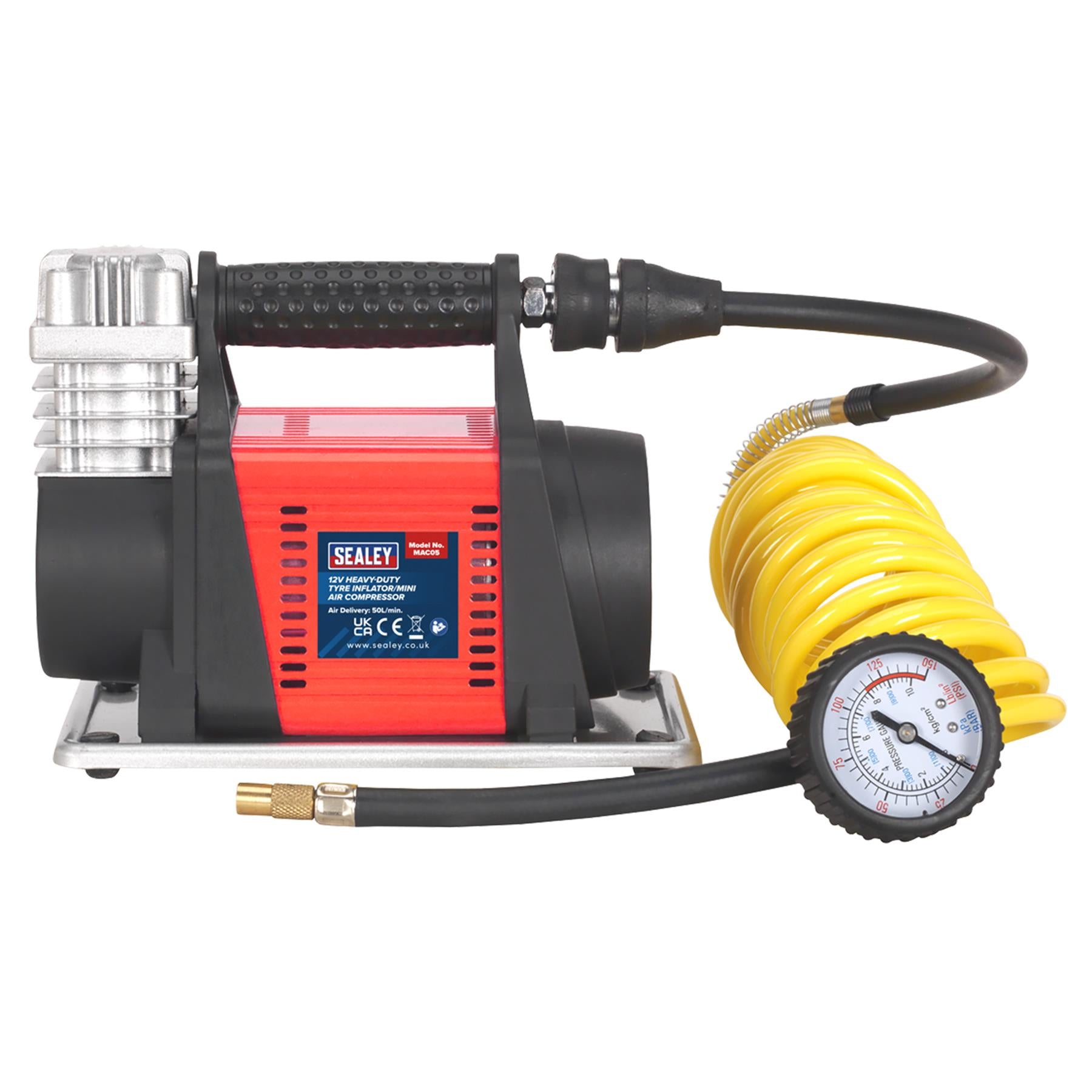Sealey Tyre Inflator/Mini Air Compressor 12V Heavy-Duty