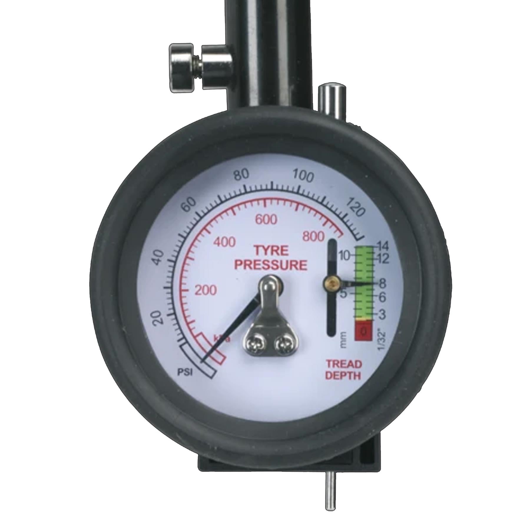 Sealey Tyre Pressure Gauge with Tyre Tread Depth Gauge - Flexi Hose