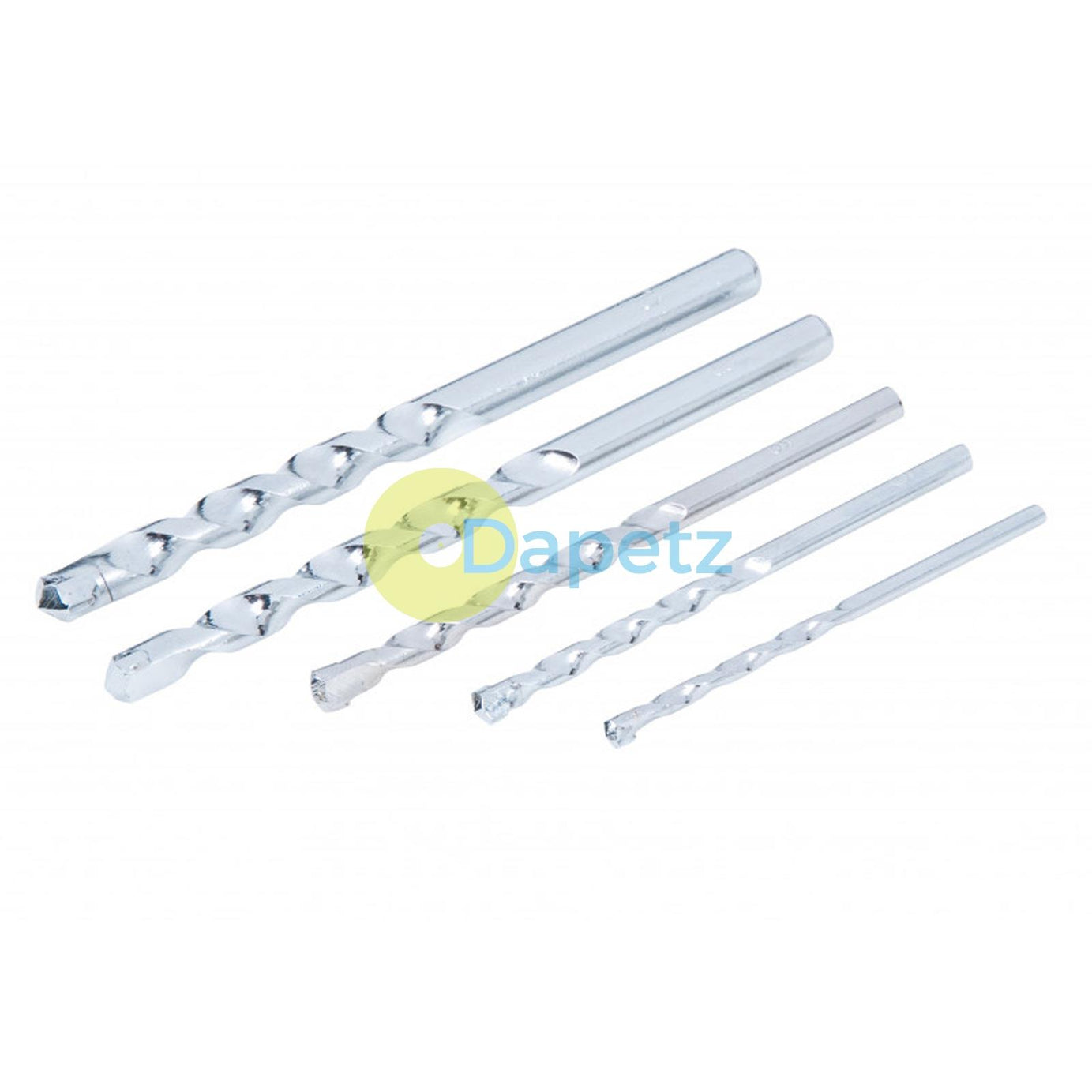 BlueSpot 5 Piece Masonry Drill Bit Set 4-10mm Brick Block Stone Tile Cracked Case