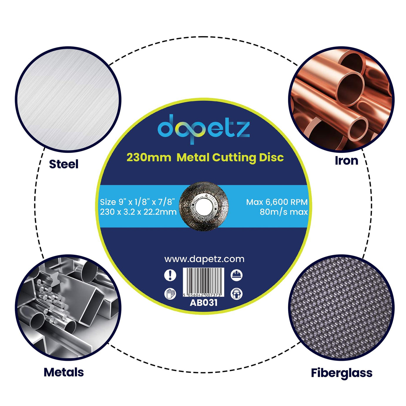 10x Metal Cutting Discs | Angle Grinder Disc Thin Stainless Steel 230mm