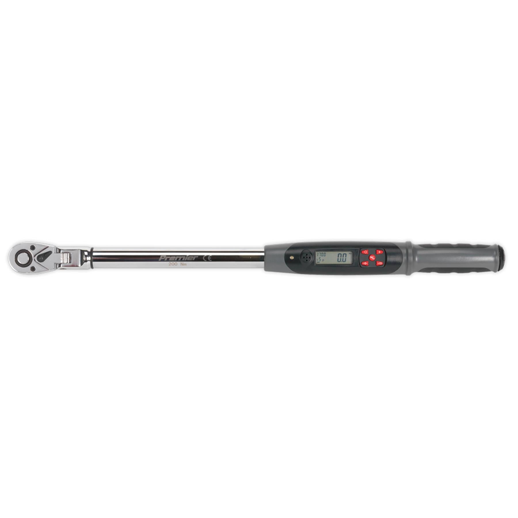 Sealey Angle Torque Wrench Flexi-Head Digital 1/2"Sq Drive 20-200Nm
